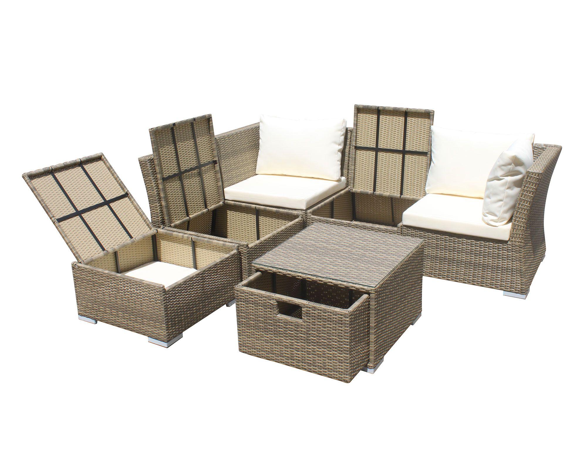 Set terraza 5 personas Fresno caramelo El Barco-4