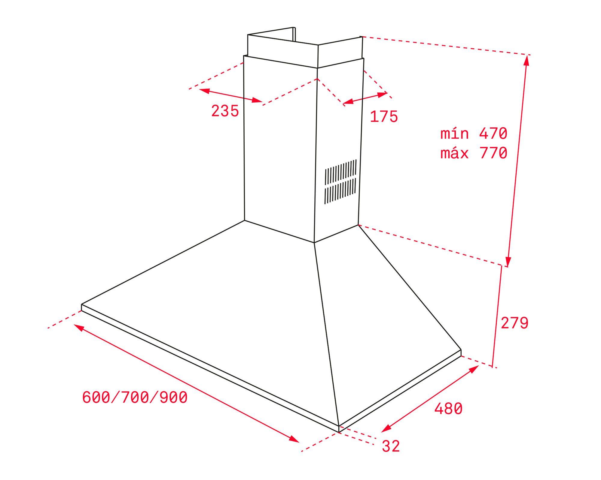 Campana decorativa 115W DBB-70 inox Teka-8