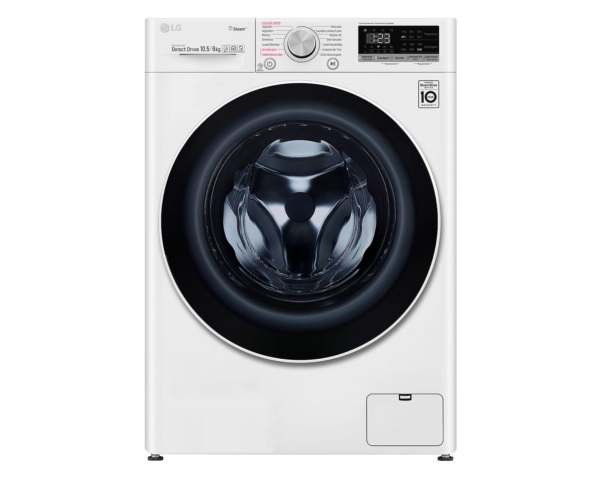 Lavadora secadora 10,5/6 kg WD10WVC4S6 blanco LG-0