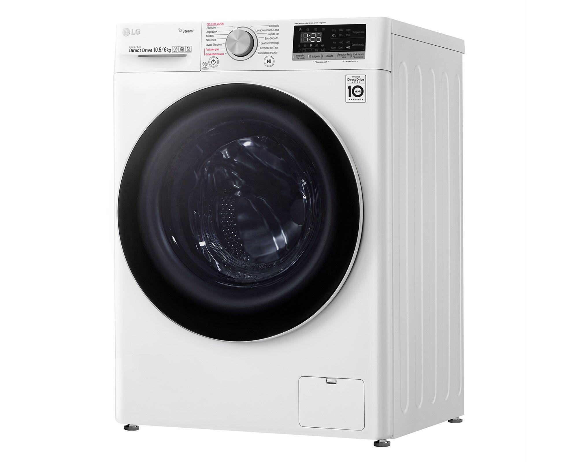 Lavadora secadora 10,5/6 kg WD10WVC4S6 blanco LG-2