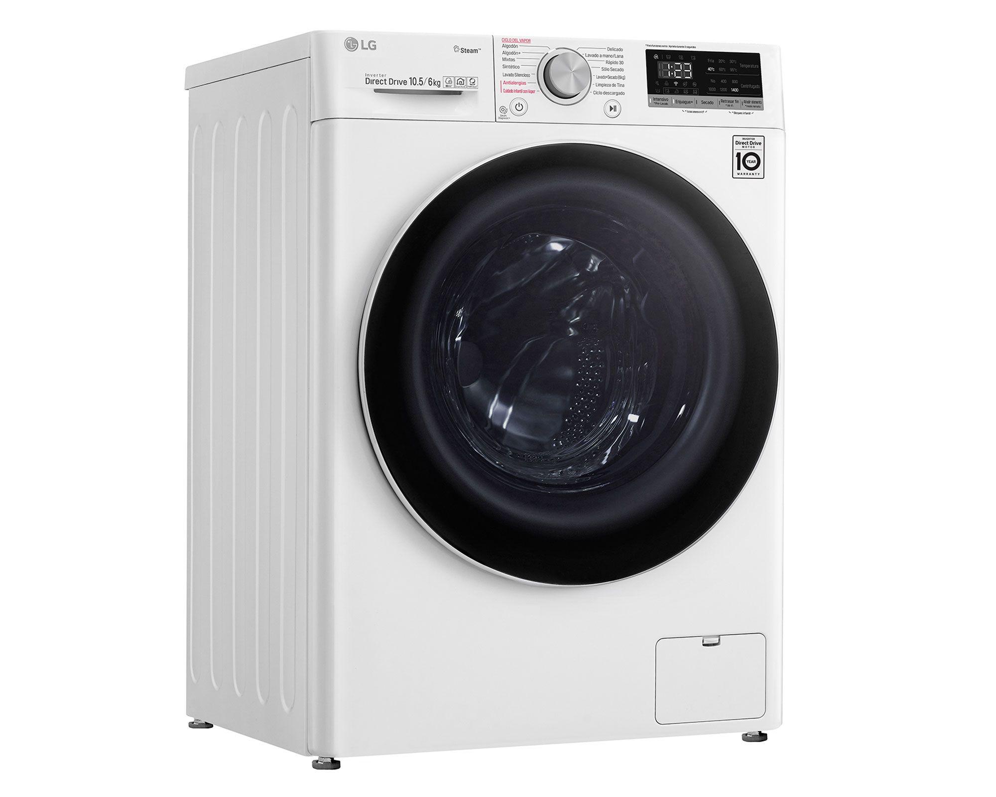 Lavadora secadora 10,5/6 kg WD10WVC4S6 blanco LG-3