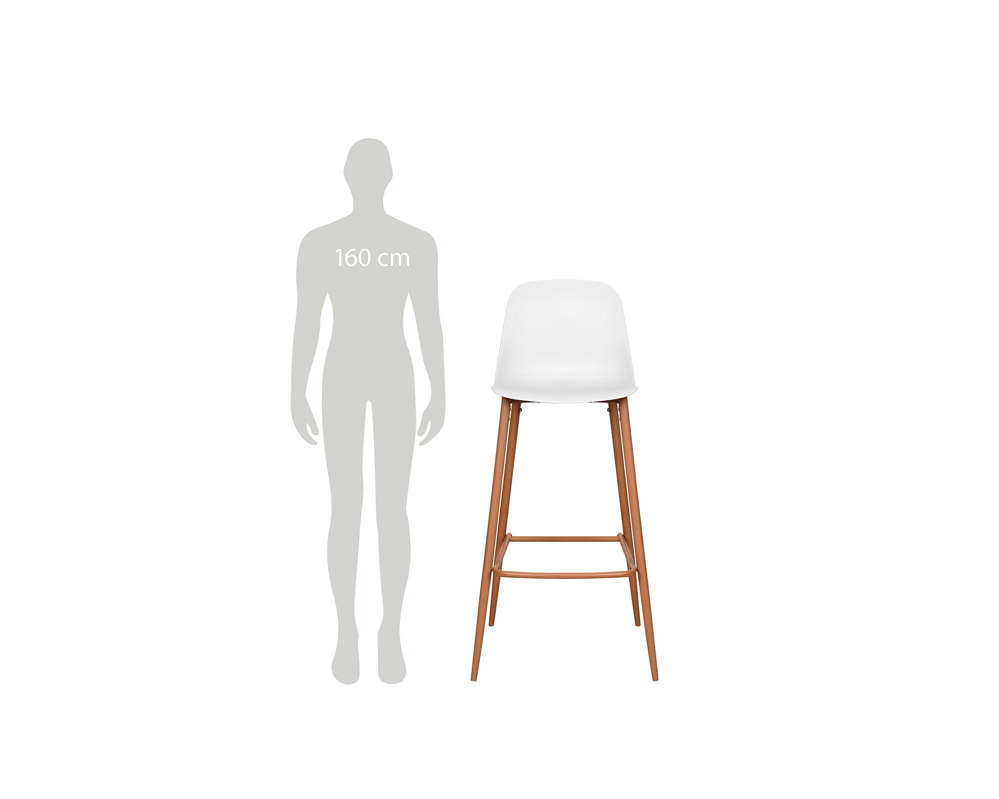 Silla bar 102x37x46 cm blanco-4