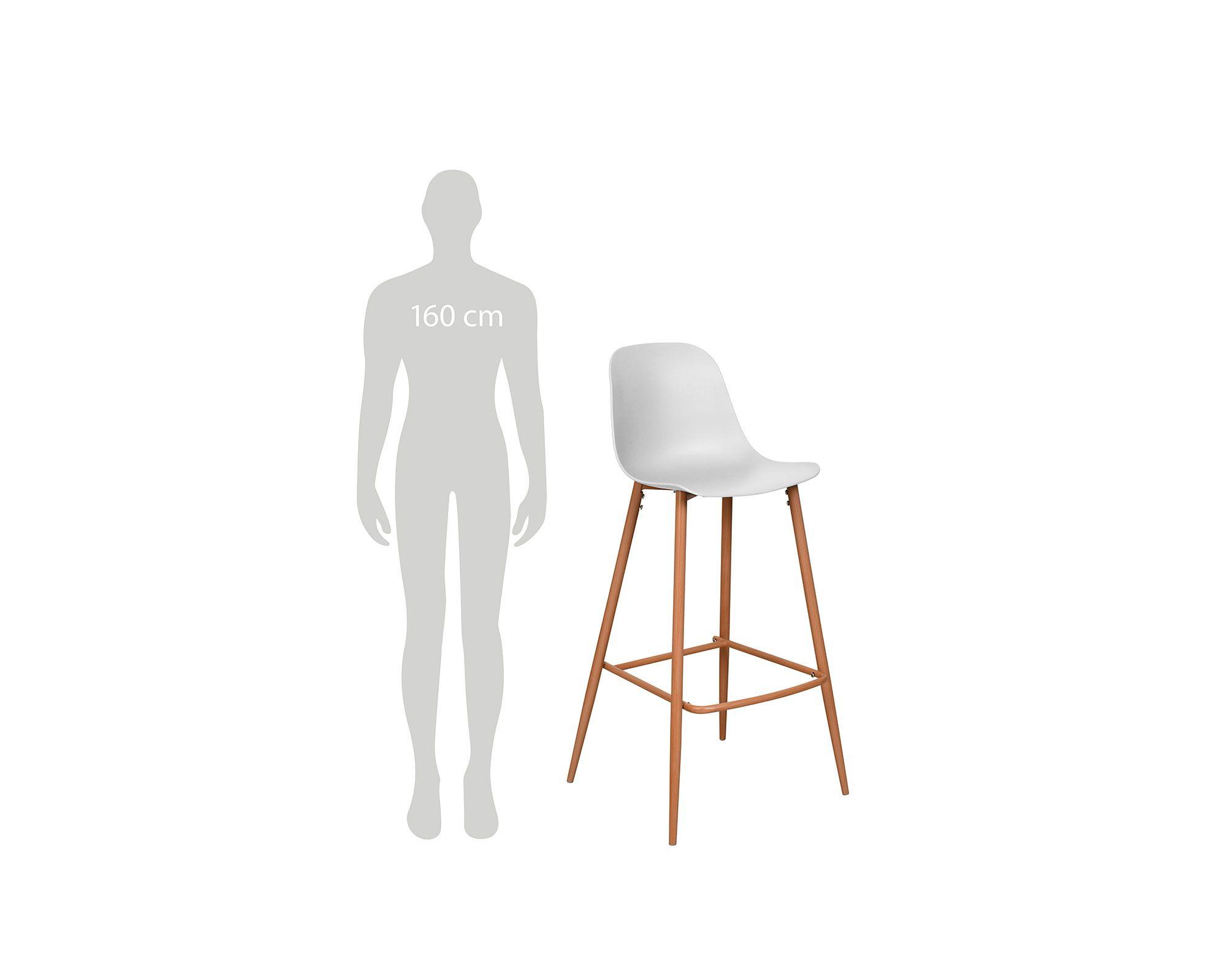 Silla bar 102x37x46 cm blanco-5