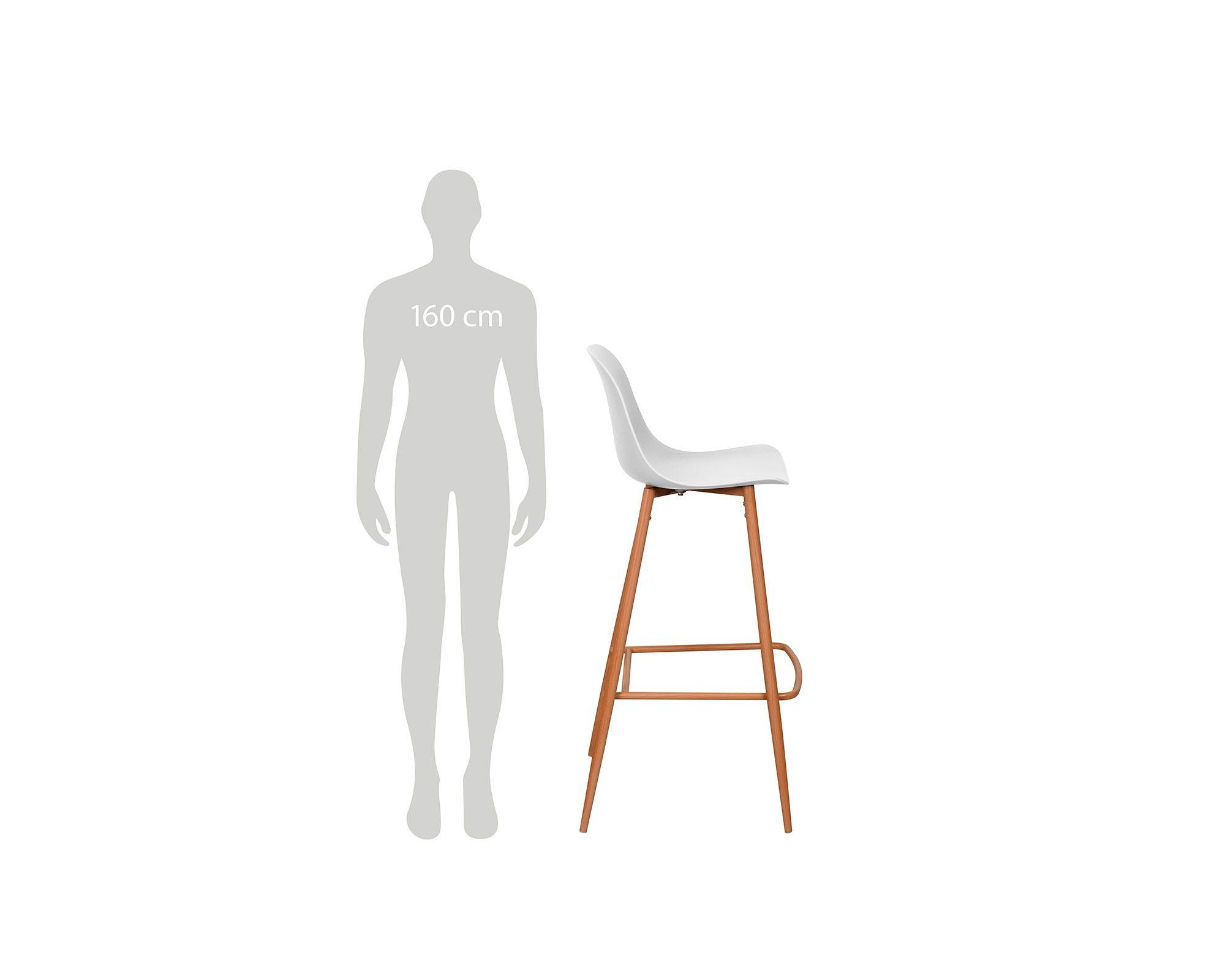 Silla bar 102x37x46 cm blanco-6