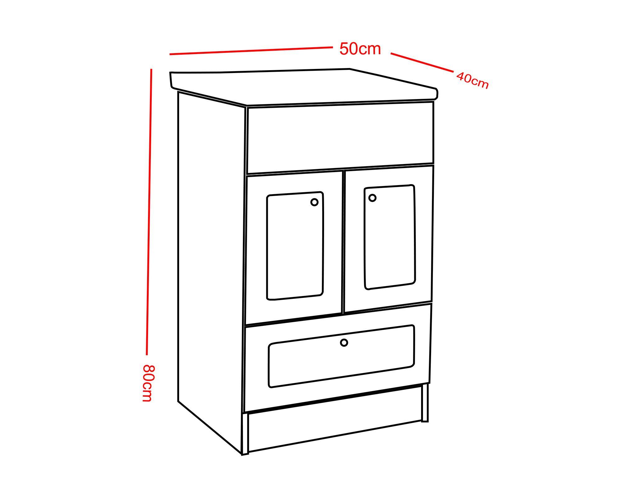 Mueble vanitorio 50 cm B-50-PH+F50 blanco Domsa-3