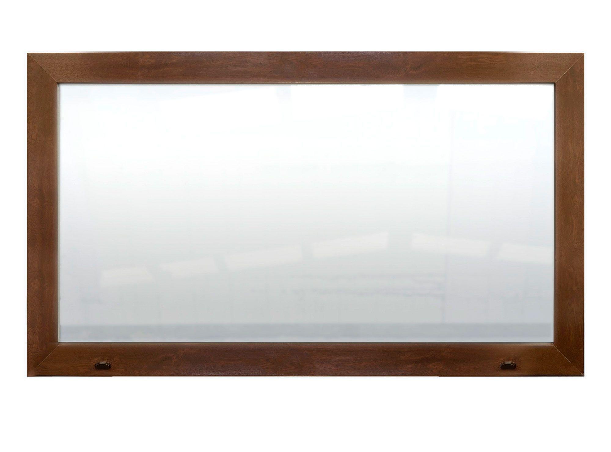 Ventana PVC 120X70 cm Termopanel Fija Premium Nogal Crown Glass-0