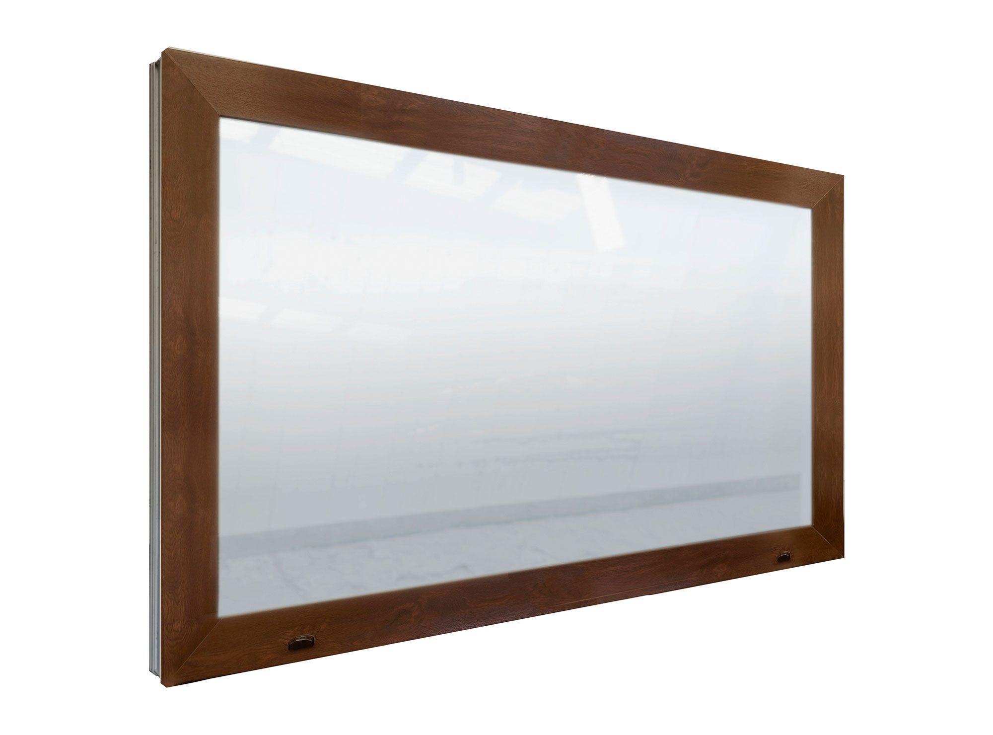 Ventana PVC 120X70 cm Termopanel Fija Premium Nogal Crown Glass-1