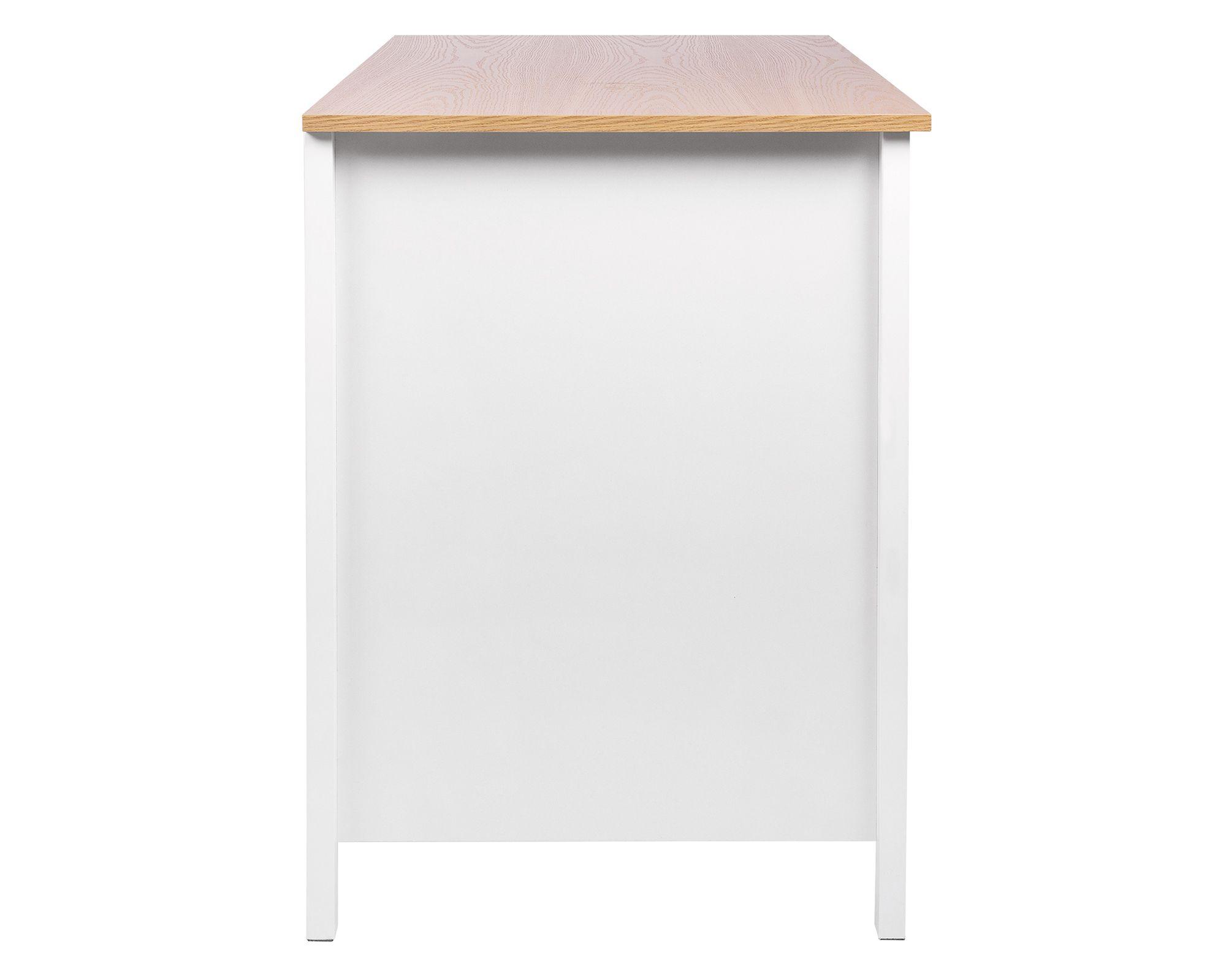 Escritorio Provenzal blanco/natural 75x120x55 cm 3 cajones-3