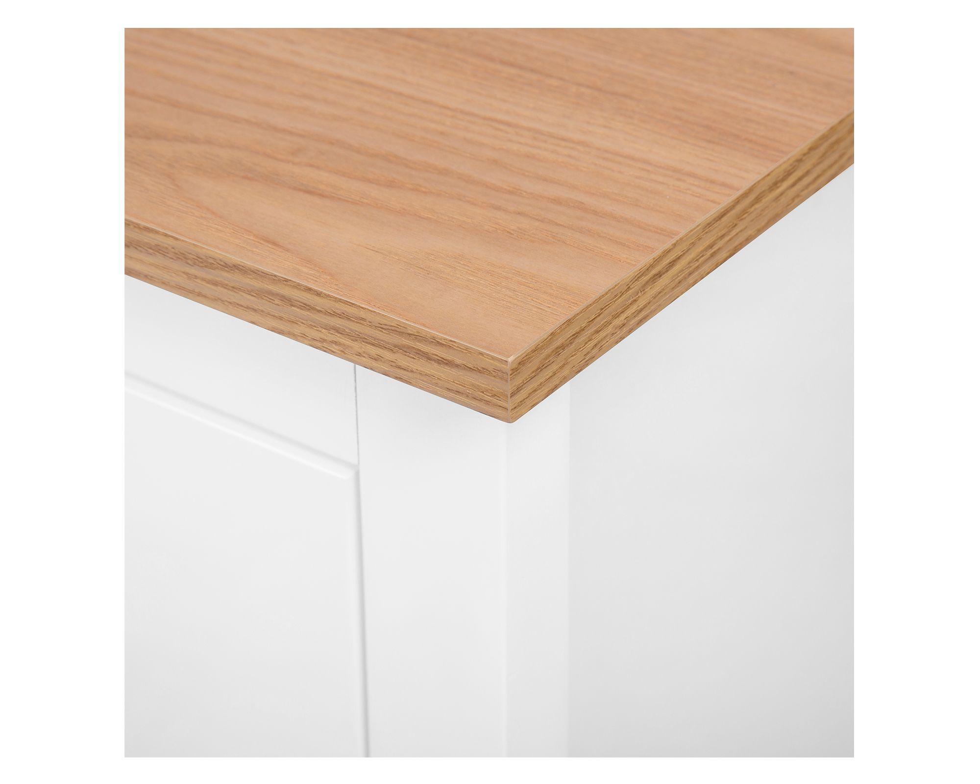 Escritorio Provenzal blanco/natural 75x120x55 cm 3 cajones-5