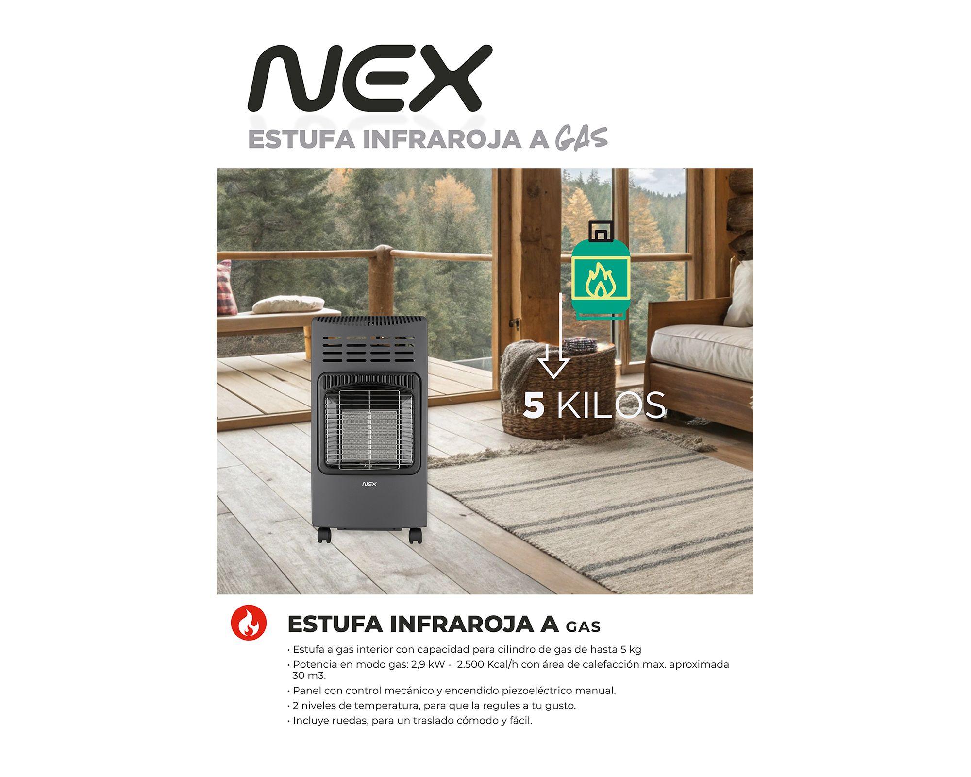 Estufa a gas EGAS5KG 5 kg negro-3