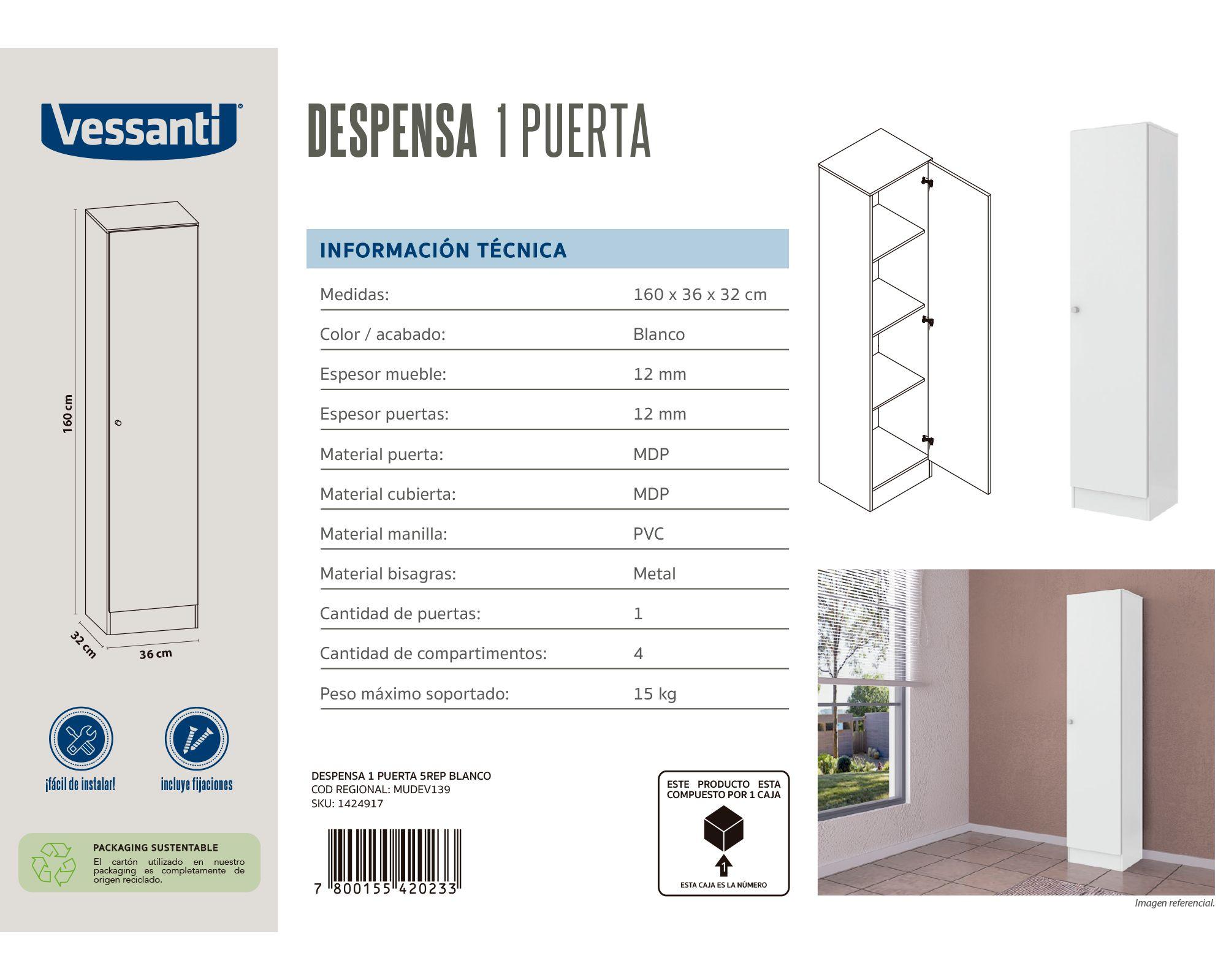 Despensa 1 puerta blanco-3