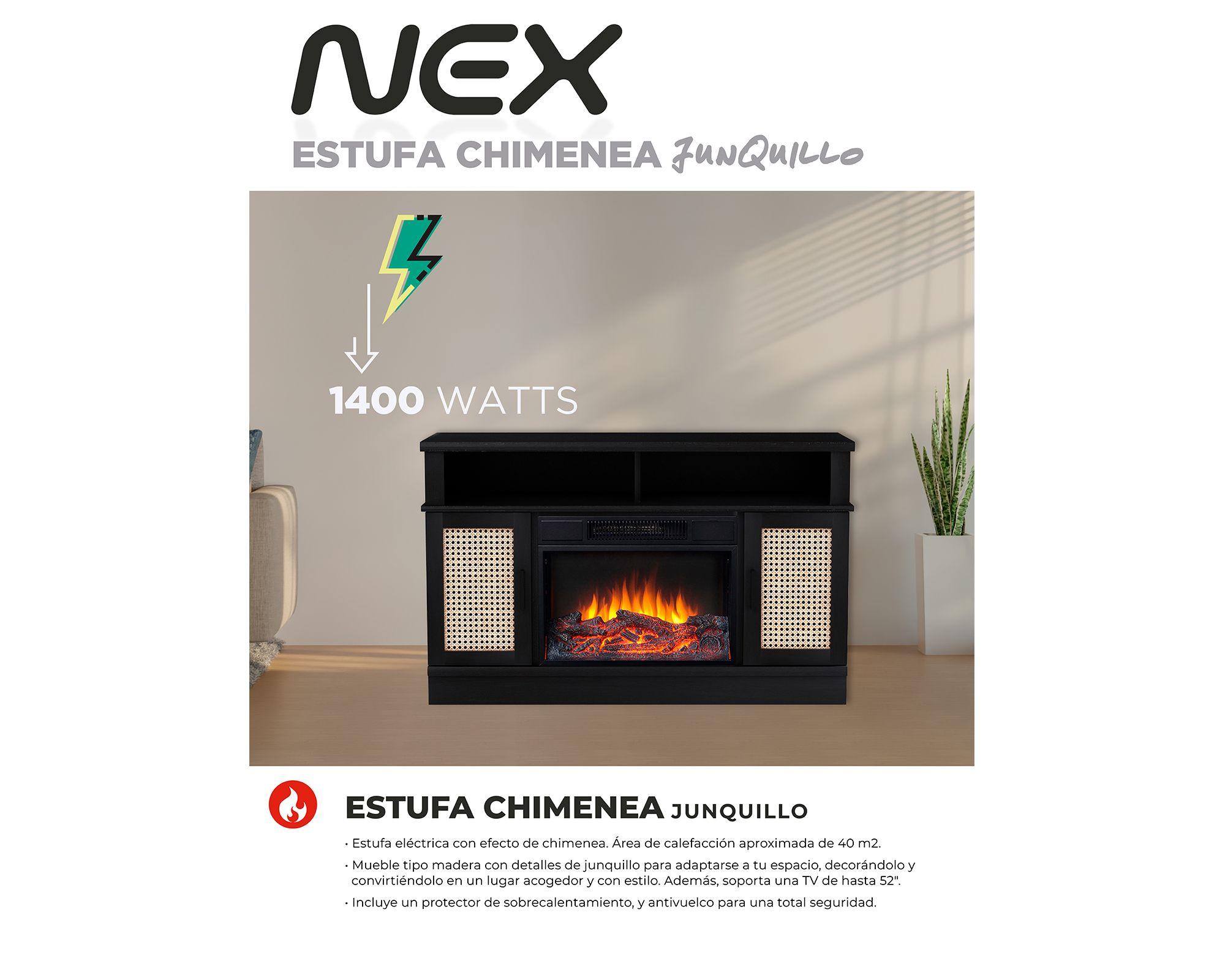 Estufa chimenea 1400W Junquillo negro-4