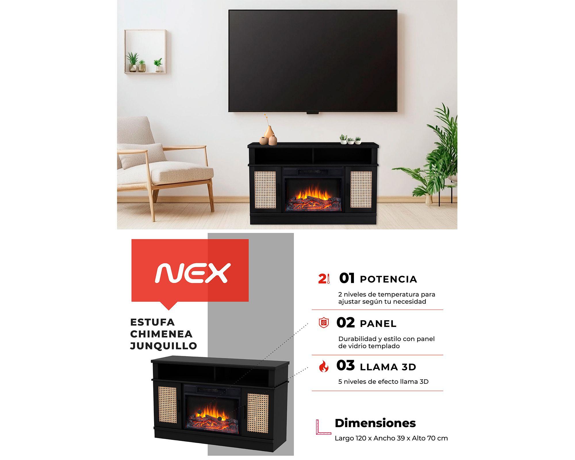 Estufa chimenea 1400W Junquillo negro-5