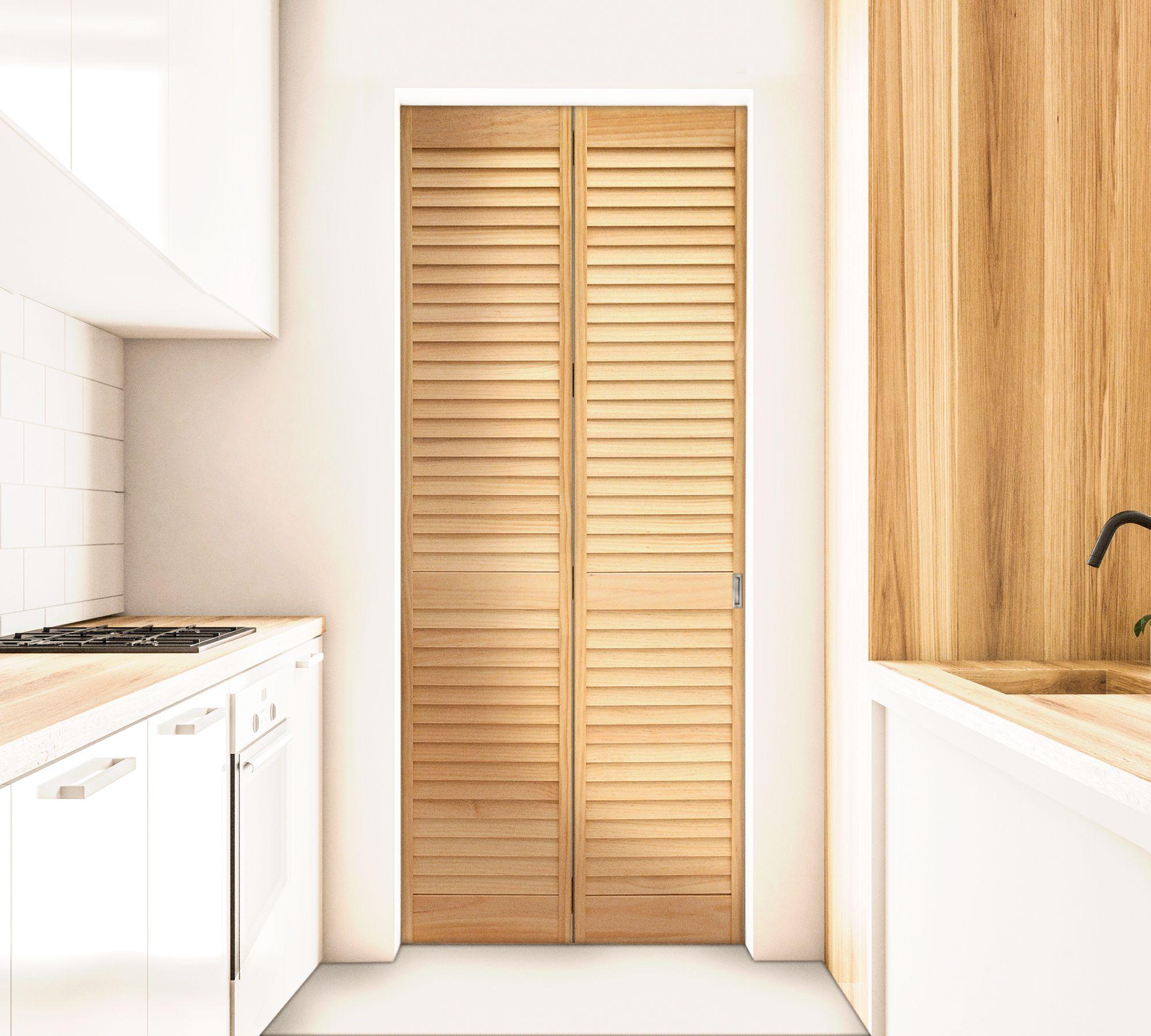 Set Puerta de clóset celosía plegable 100x200 cm Pino Radiata-0