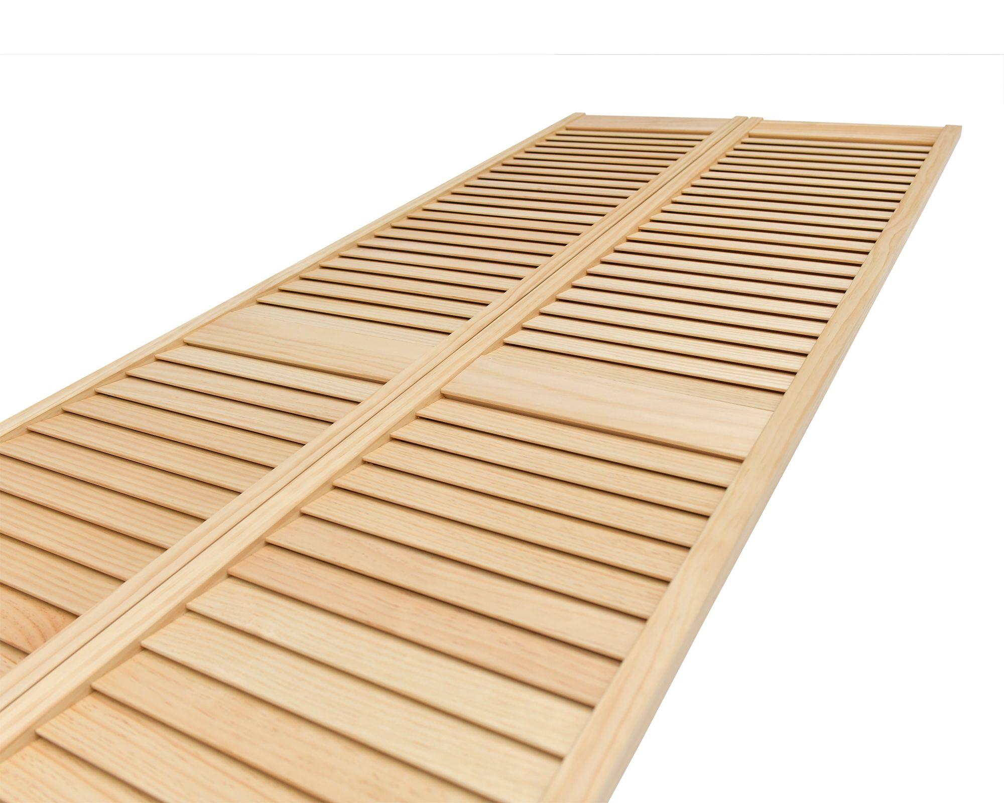 Set Puerta de clóset celosía plegable 100x200 cm Pino Radiata-2