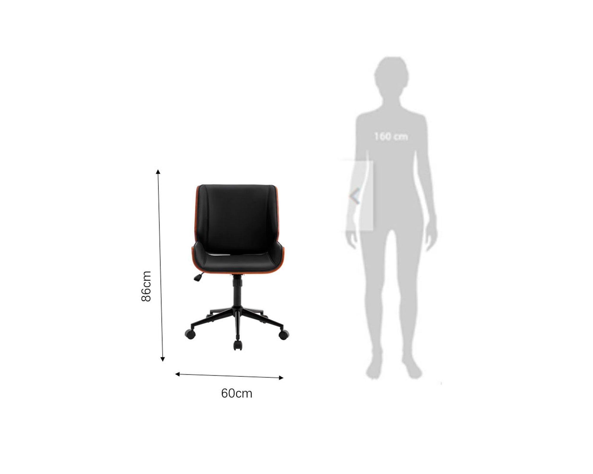 Silla ejecutiva Bosco 89x60x52 cm negro/café-2