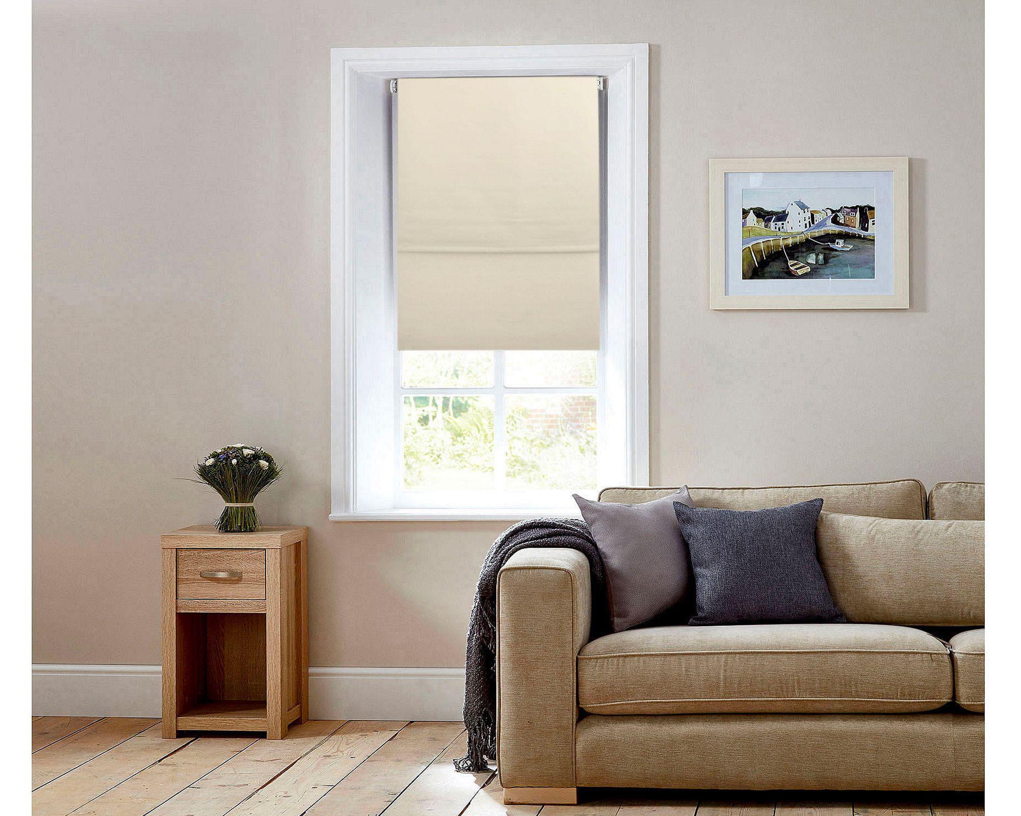Cortina roller doble blackout 180x165 cm liso beige Cotidiana-4