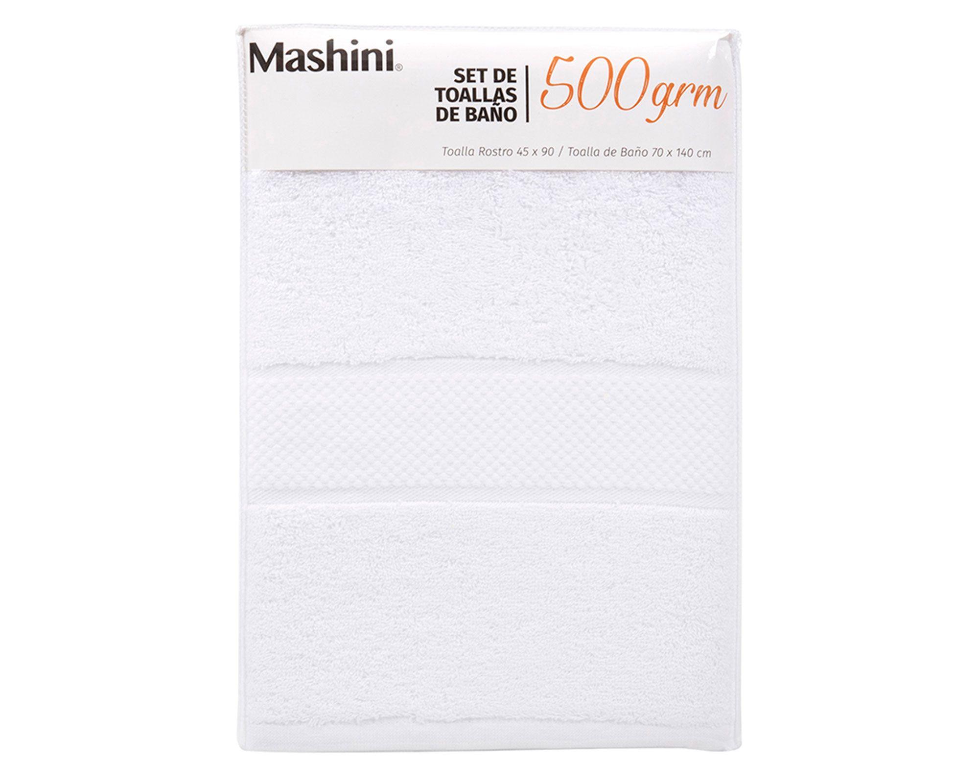 Set toalla mediana 45x90 cm + Toalla grande 70x140 cm blanco-1