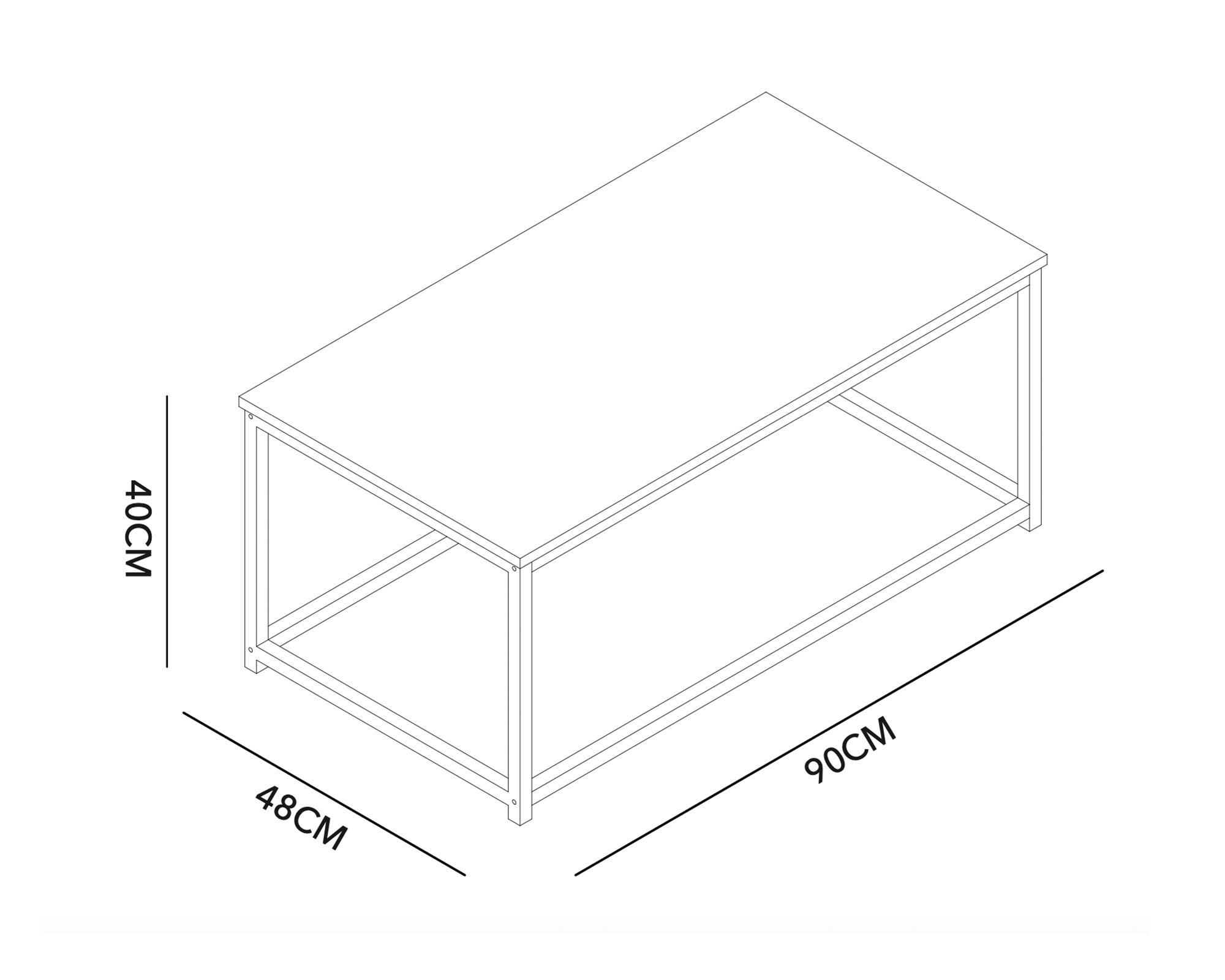 Mesa centro Bianca 40x90x48 cm-7