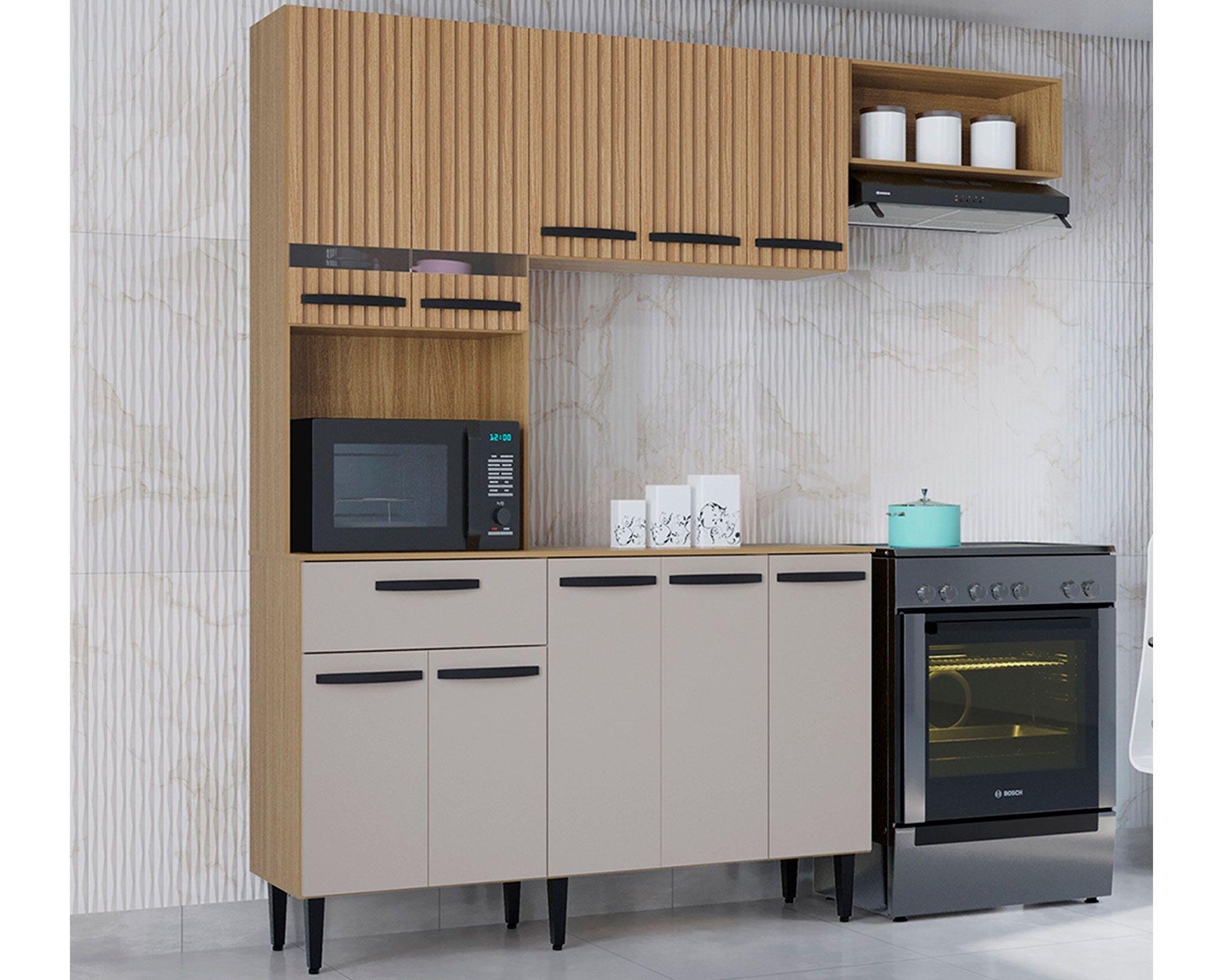 Kit cocina 10 puertas Dora damasco/ripado/Off white-3