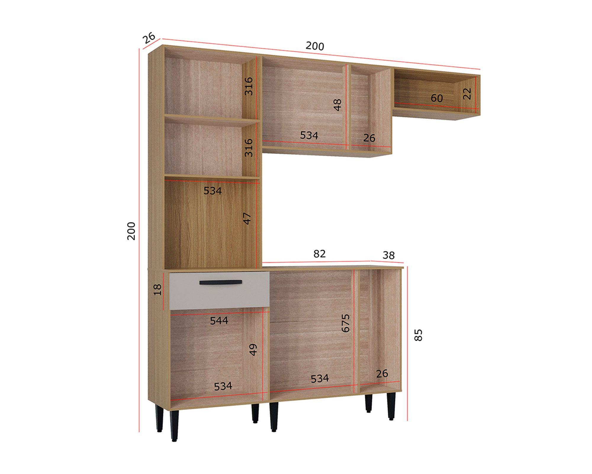 Kit cocina 10 puertas Dora damasco/ripado/Off white-4