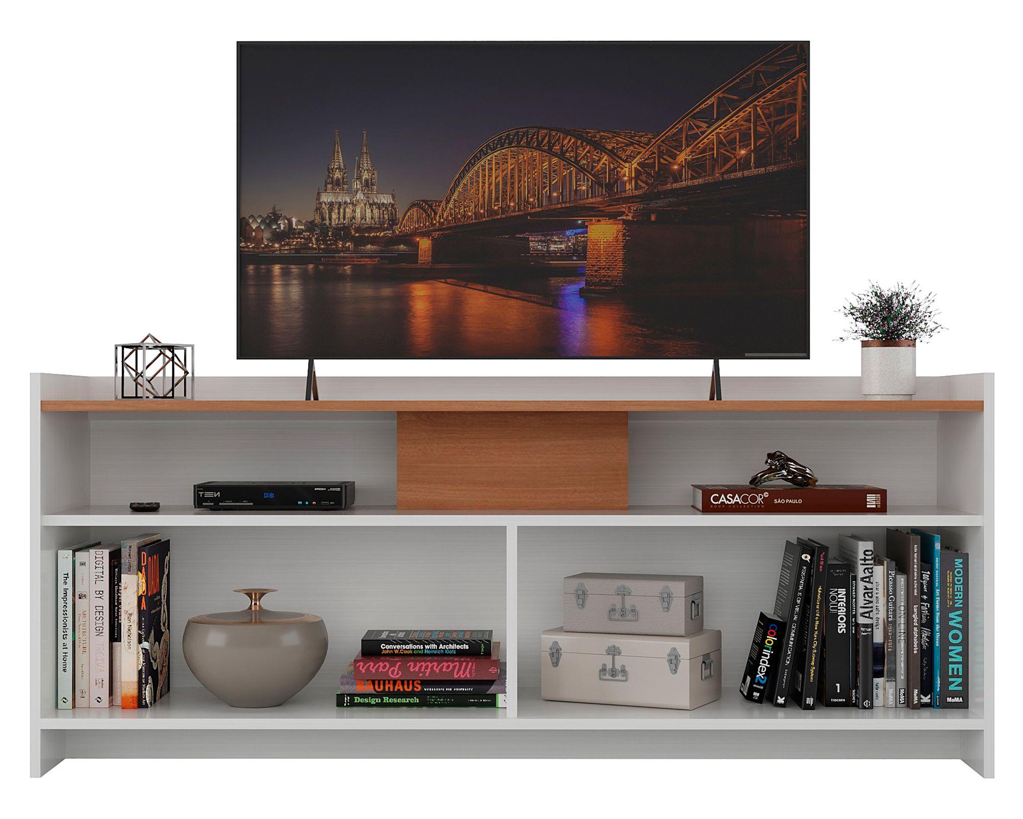 Rack TV 55" Rk 2120 blanco café claro-2