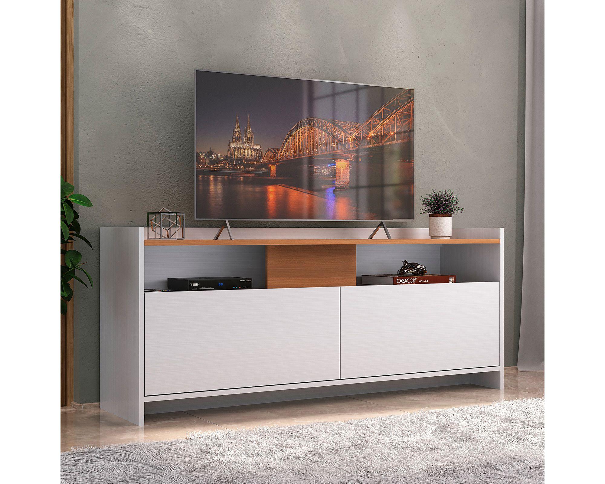 Rack TV 55" Rk 2120 blanco café claro-3