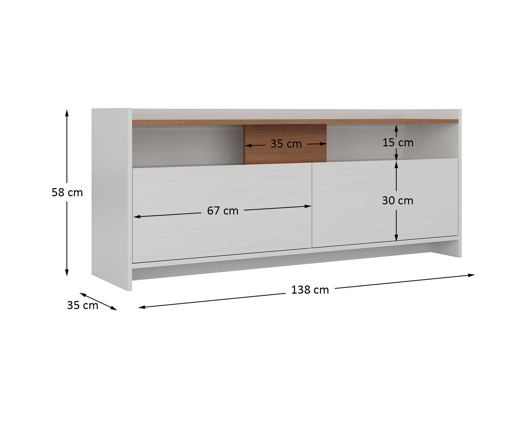 Rack TV 55" Rk 2120 blanco café claro-4