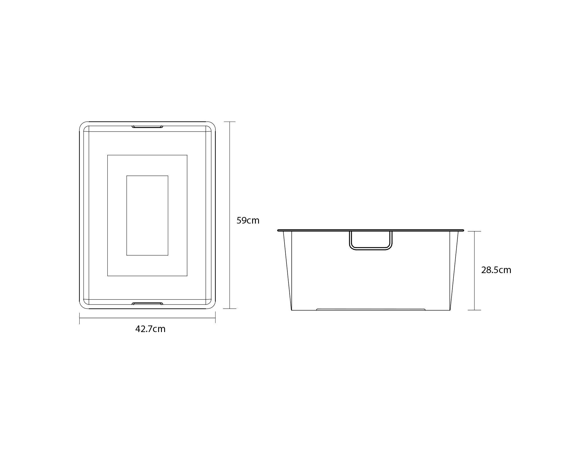 Canasto Malla grafito 28.5x59x42.7 cm-4