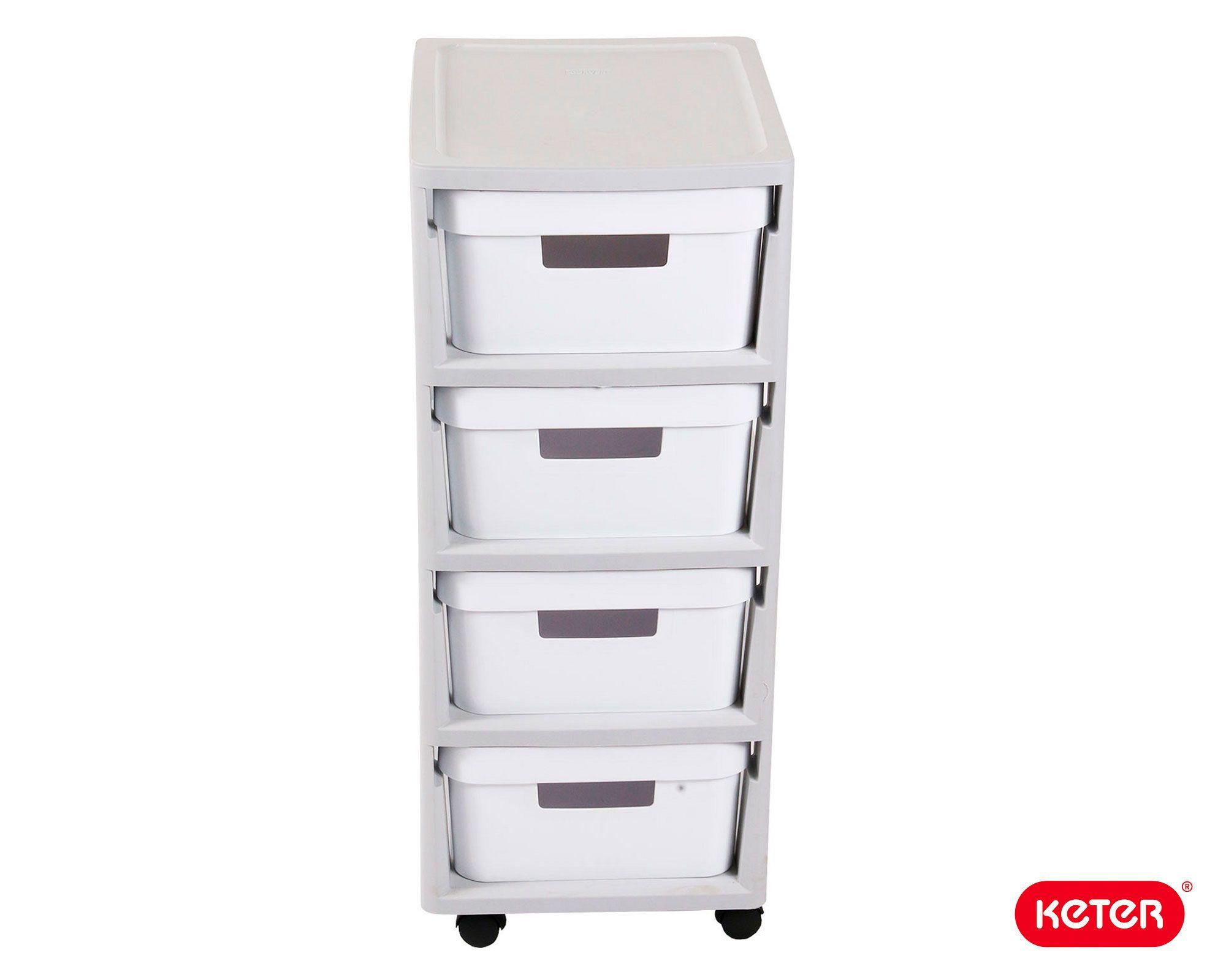Carro organizador 4 cajones Infinity gris/blanco Curver-0