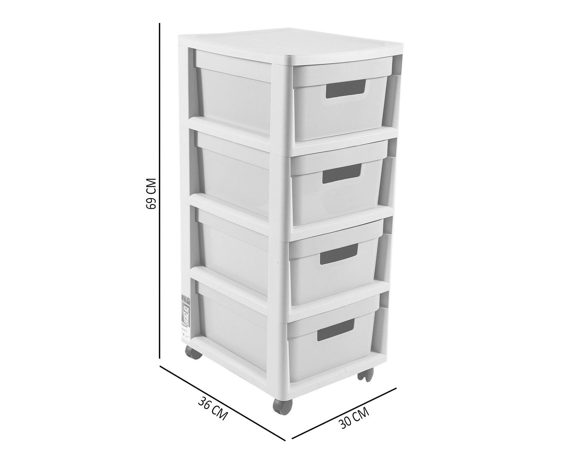 Carro organizador 4 cajones Infinity gris/blanco Curver-4