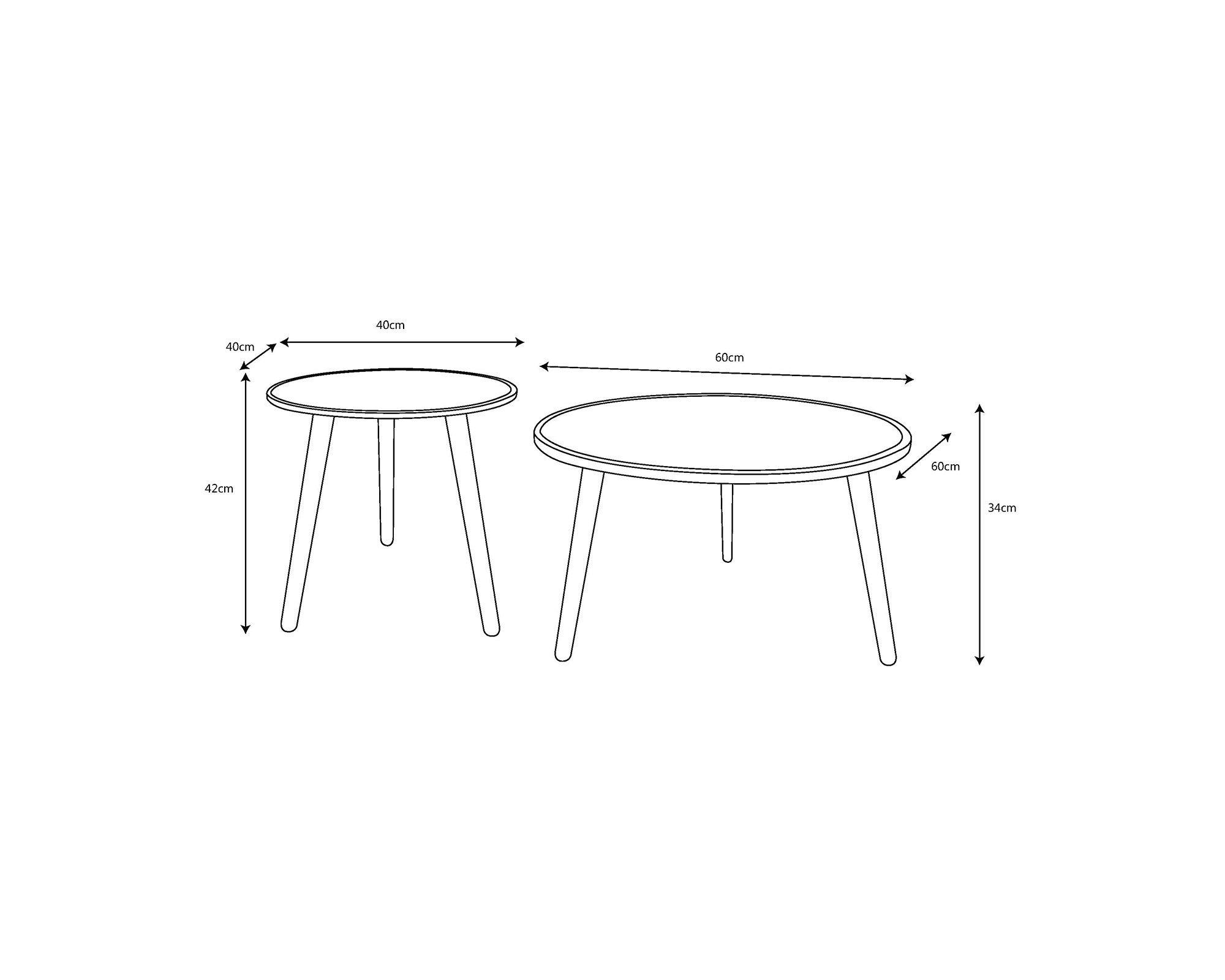 Set mesa centro Olani negro/natural 2 piezas-4