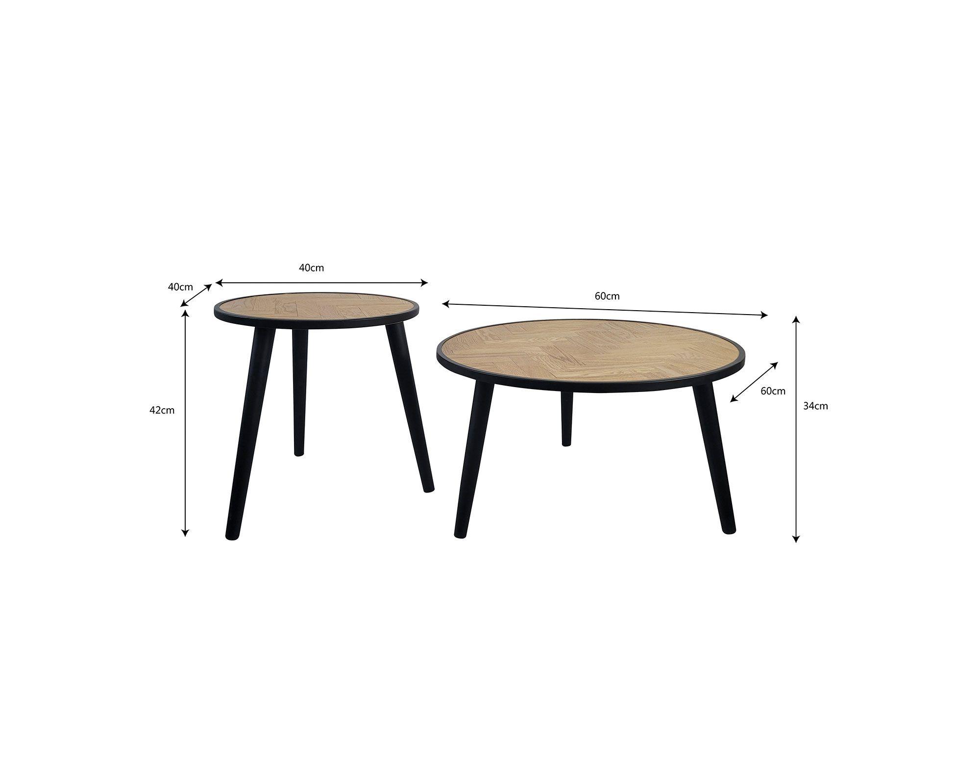 Set mesa centro Olani negro/natural 2 piezas-5