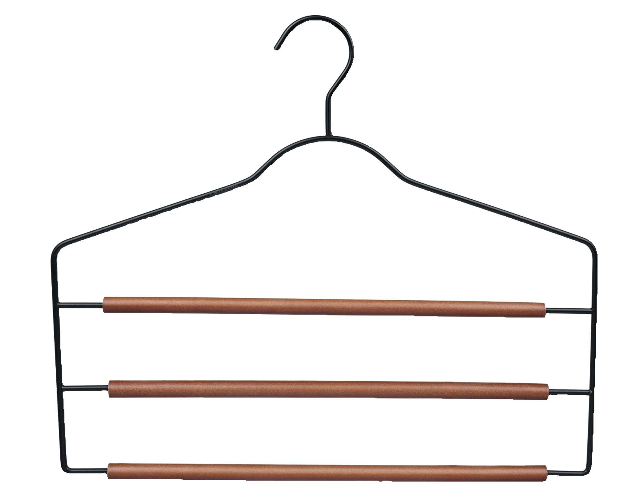 Colgador pantalones negro/madera-0