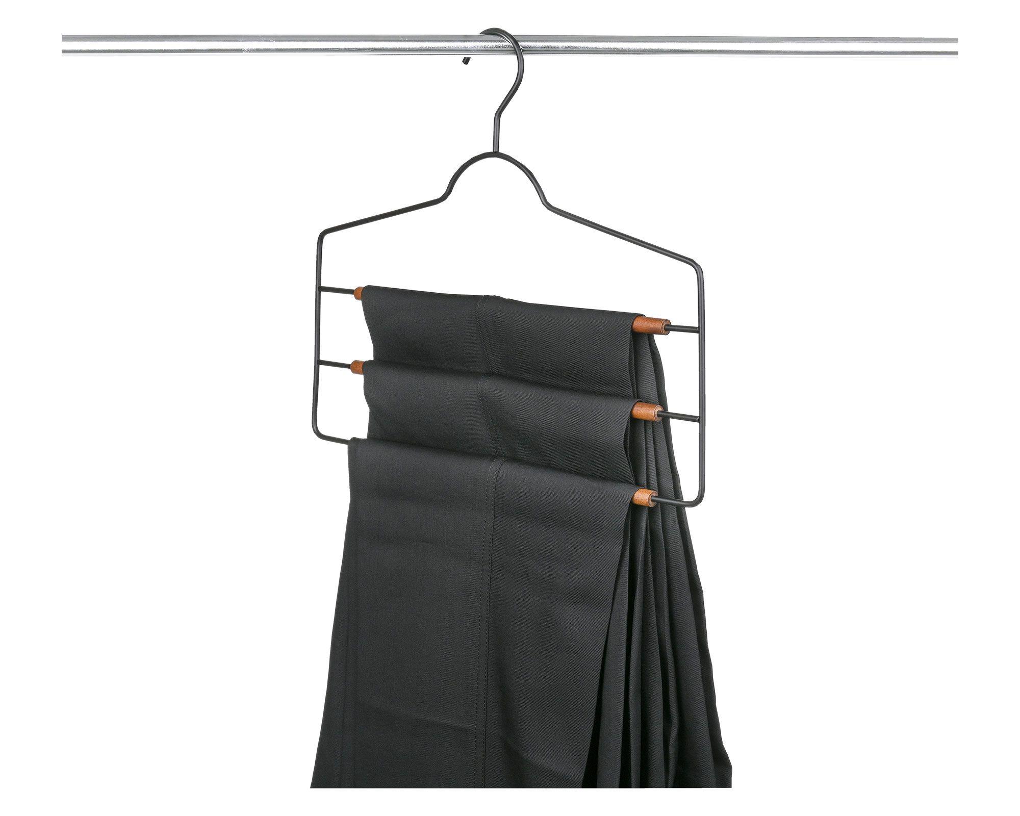 Colgador pantalones negro/madera-1