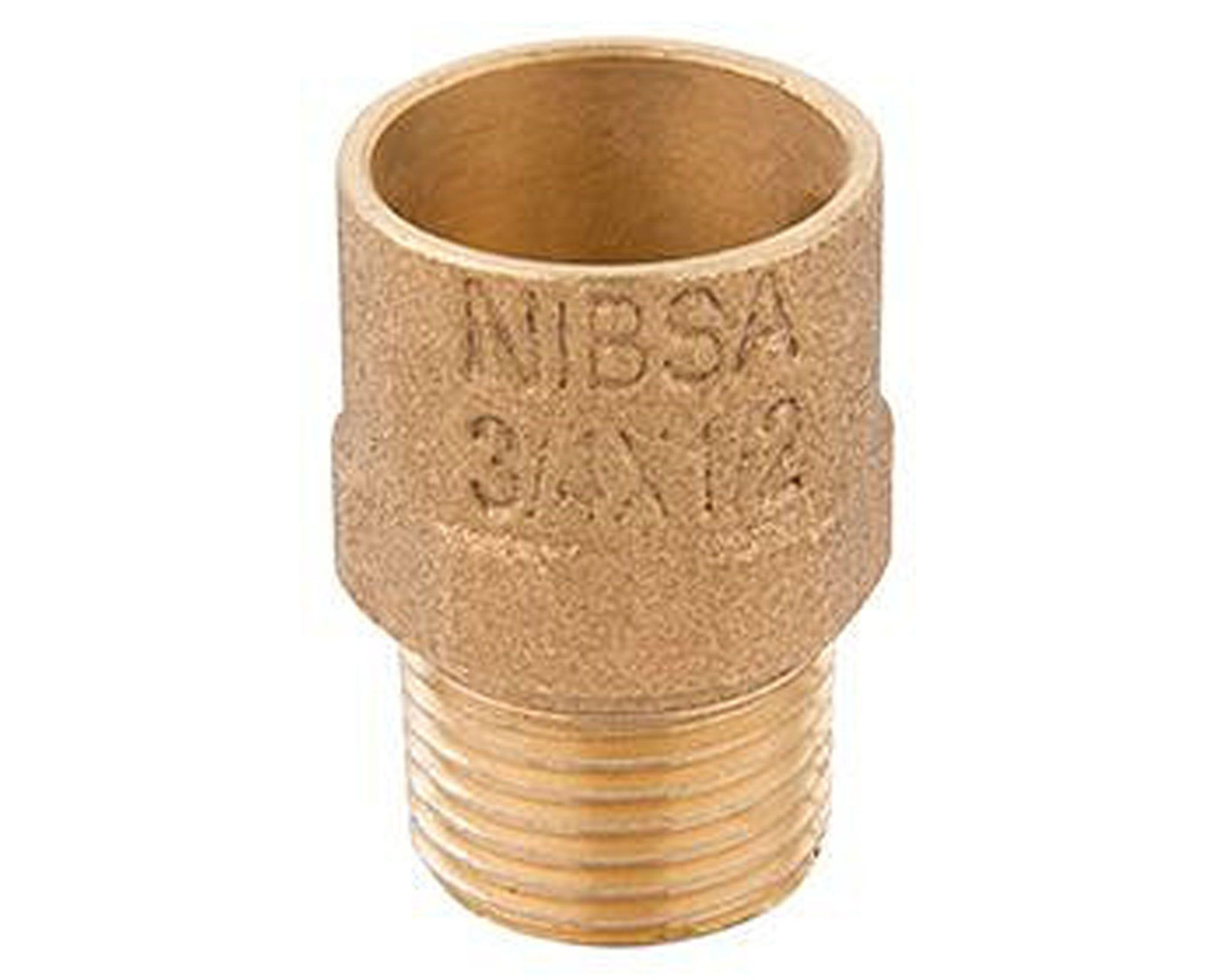 Terminal de bronce 1/2 x 3/4'' so he Nibsa-0