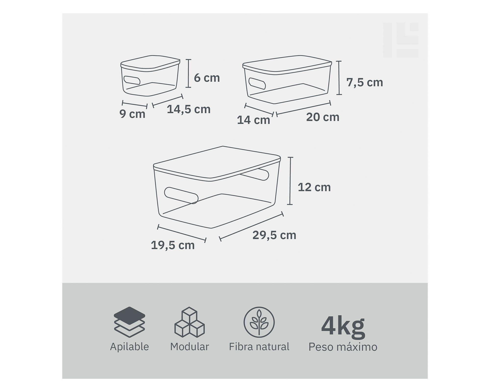Caja organizadora tapa bambú 4 piezas-2