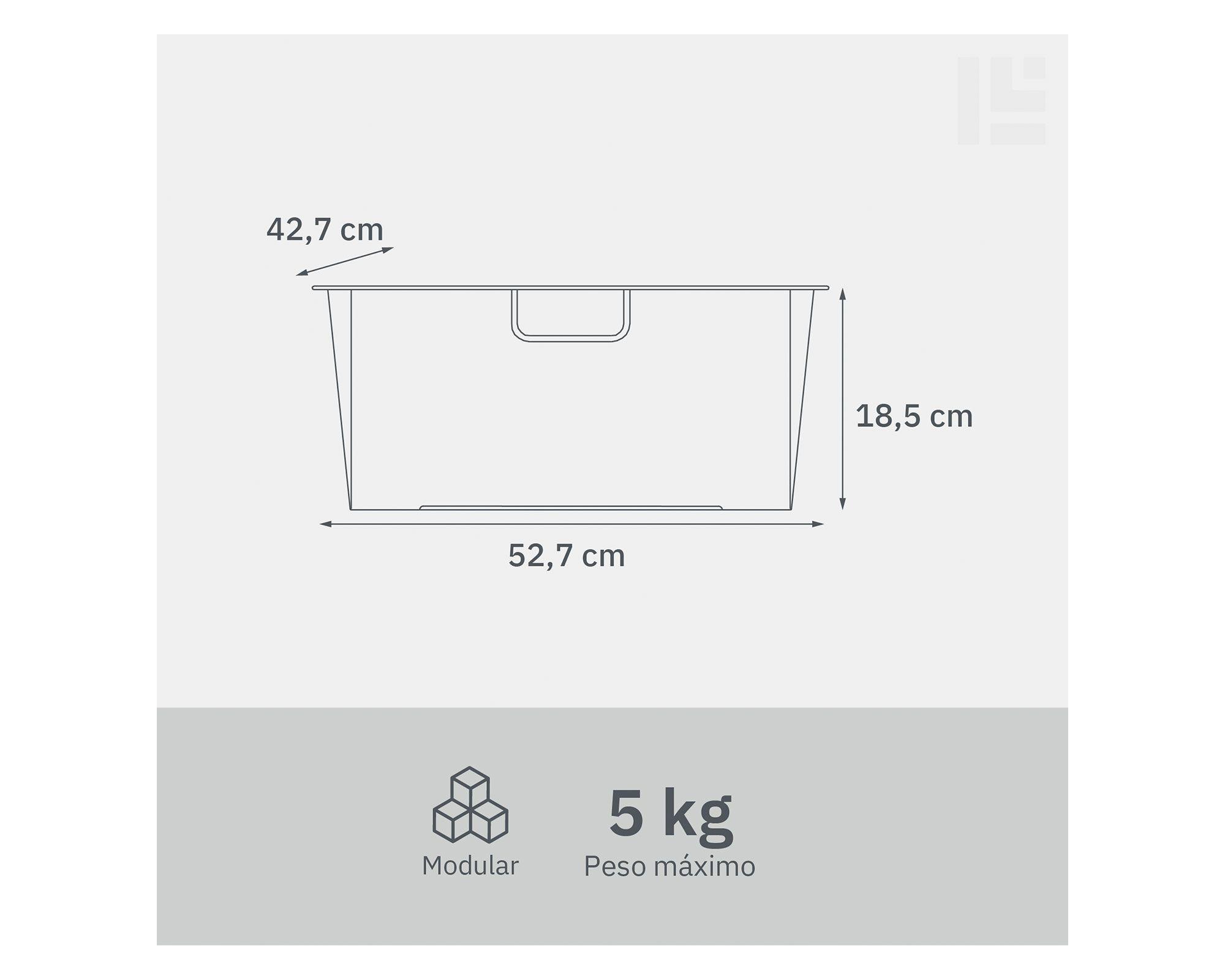 Canasto marco malla blanco 18.5x52.7x42.7 cm-2
