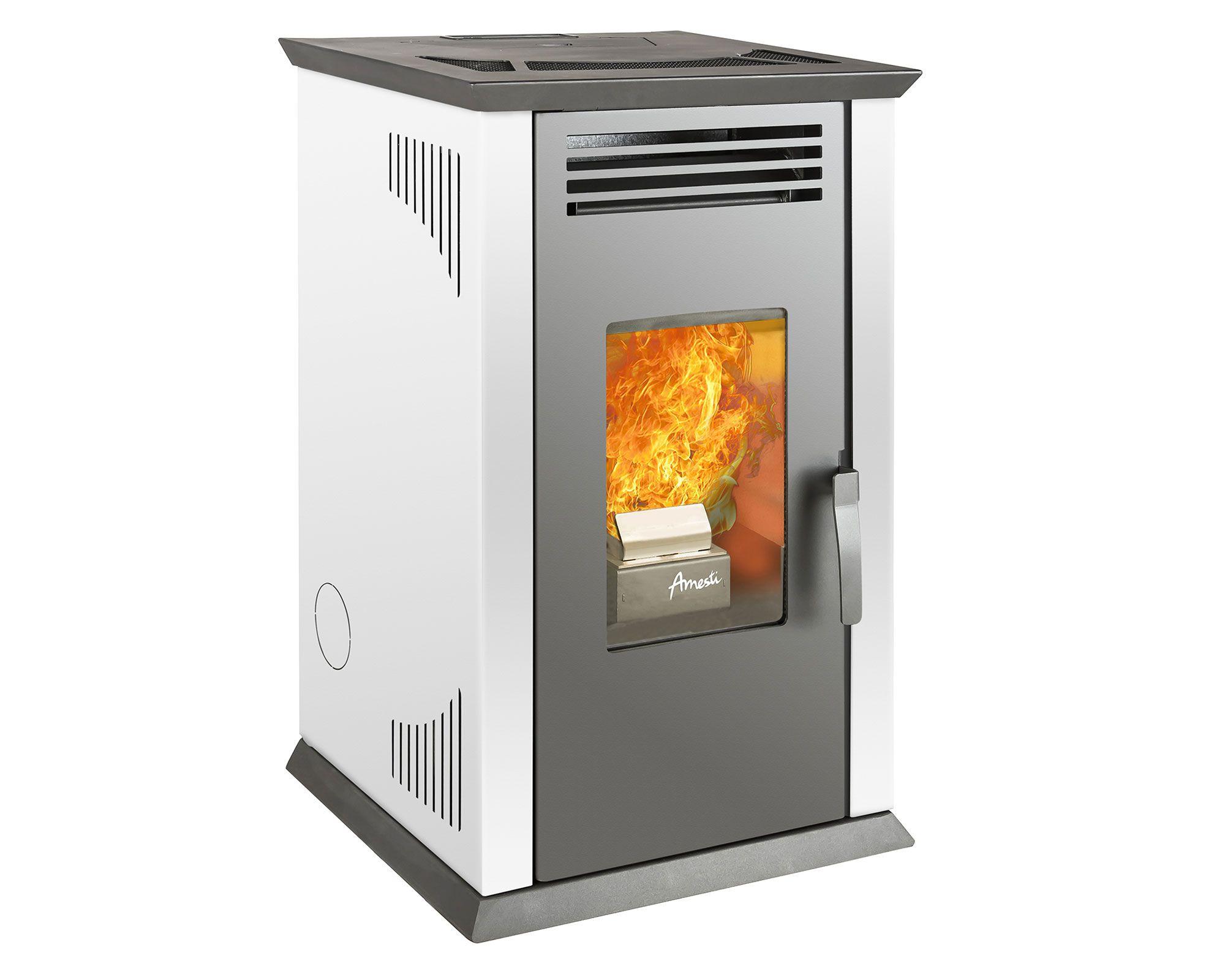 Estufa a pellet 9400W Italy 8100 plus blanco Amesti-0