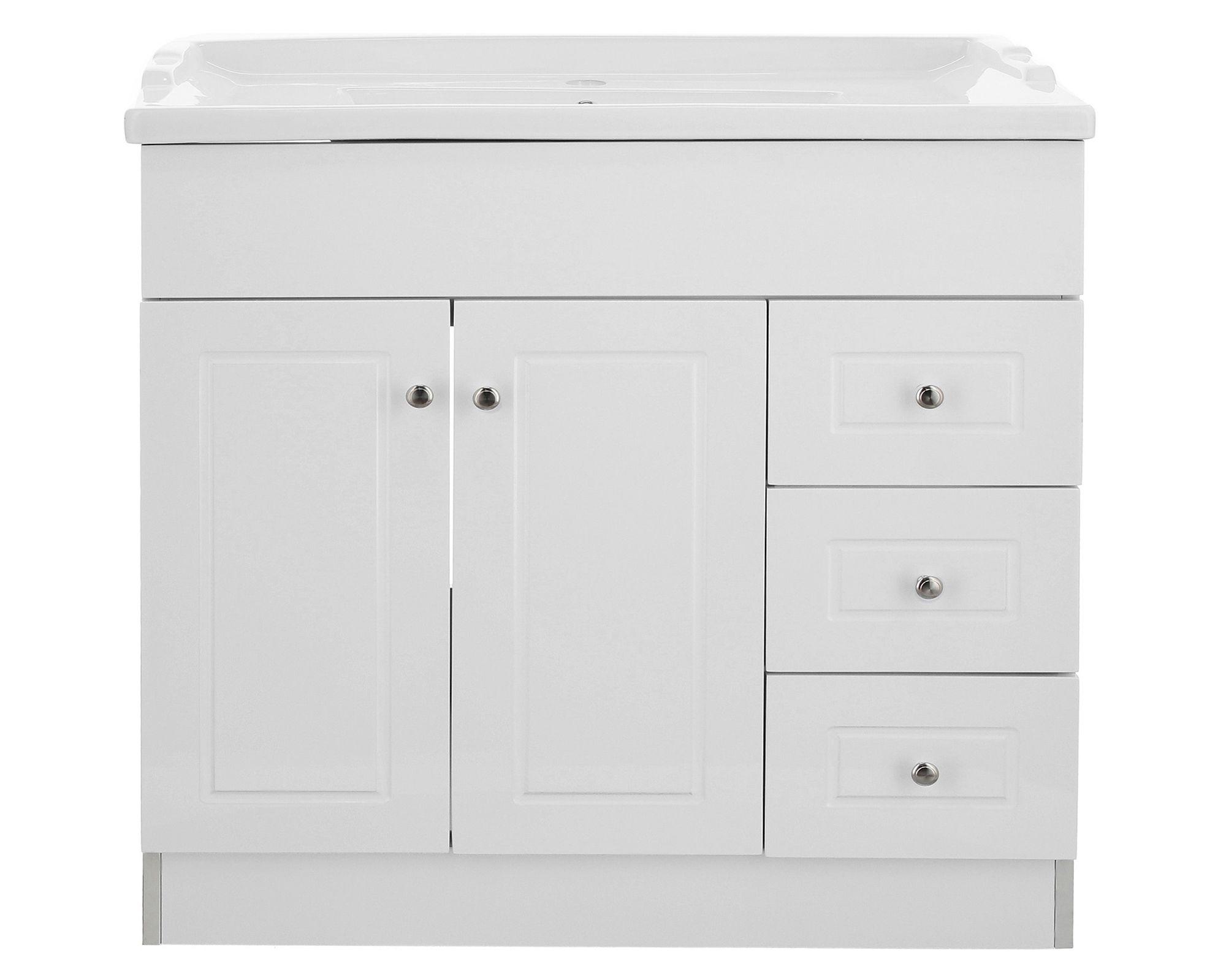 Mueble vanitorio 100 cm B100PHD-B+F-100 blanco Domsa-0