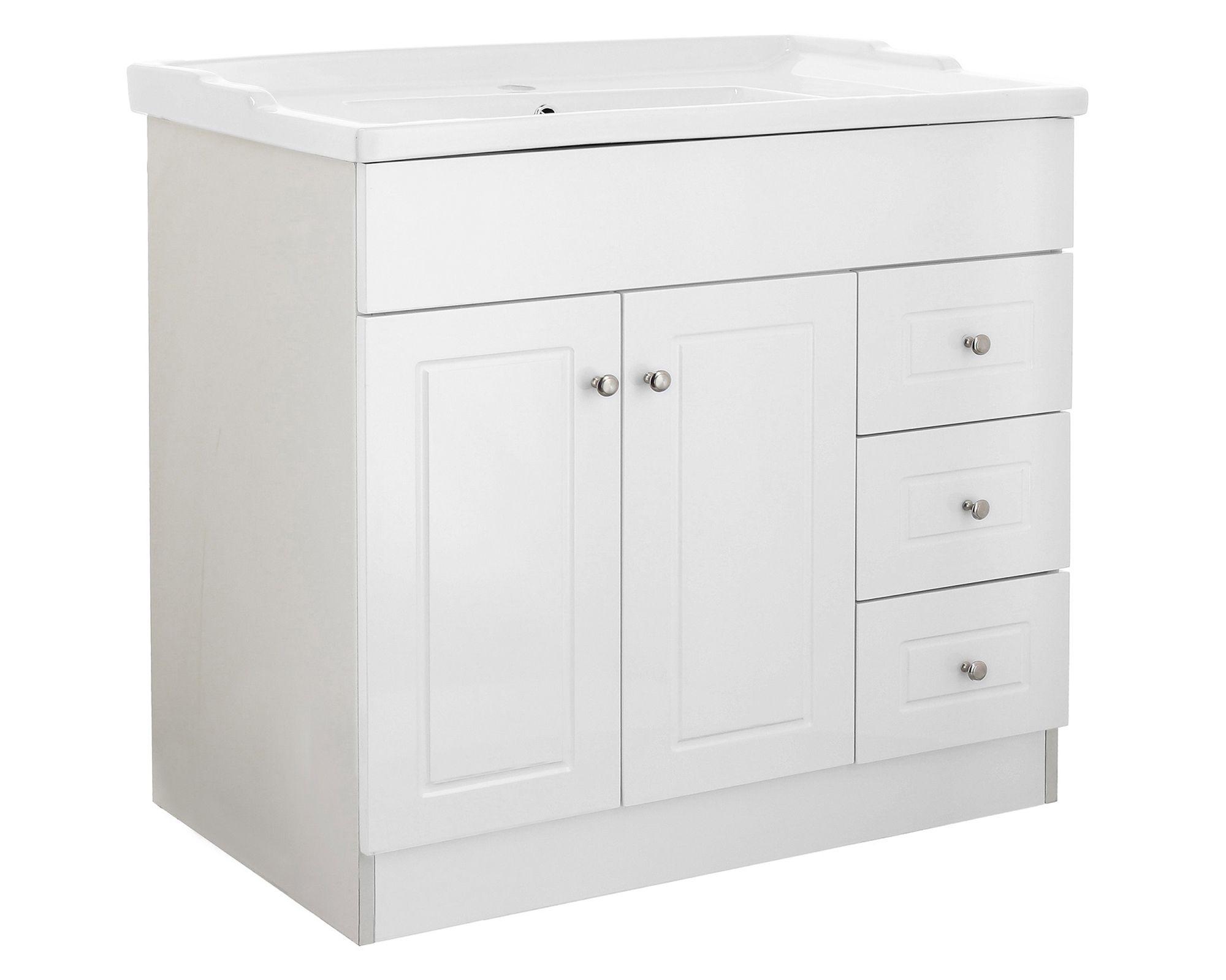 Mueble vanitorio 100 cm B100PHD-B+F-100 blanco Domsa-2