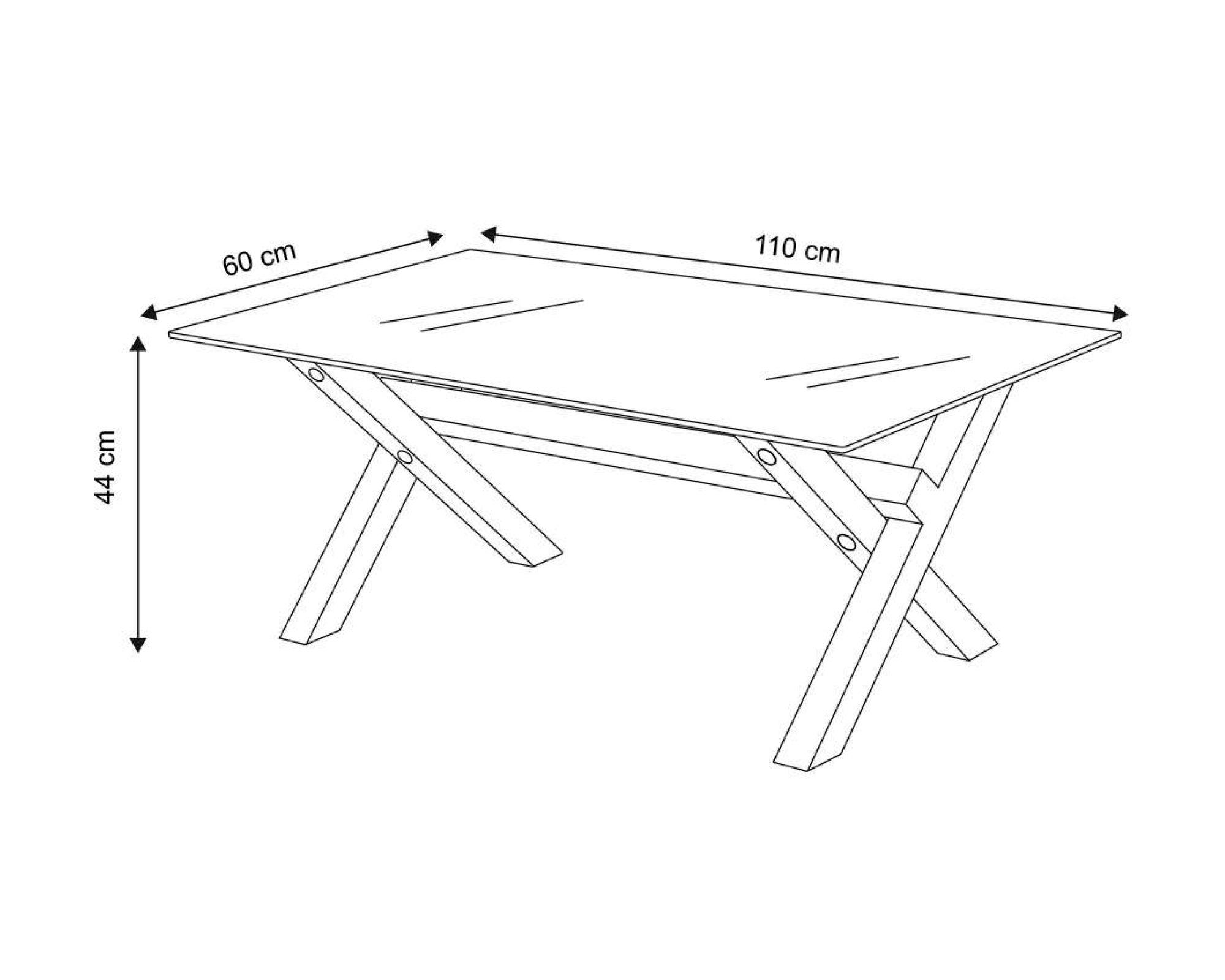 Mesa centro Cruz 44x110x60 cm-5