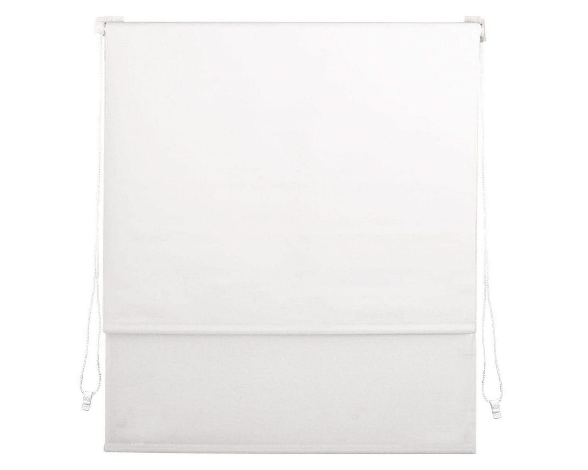 Cortina roller doble blackout 100x165 cm liso blanco Cotidiana-0