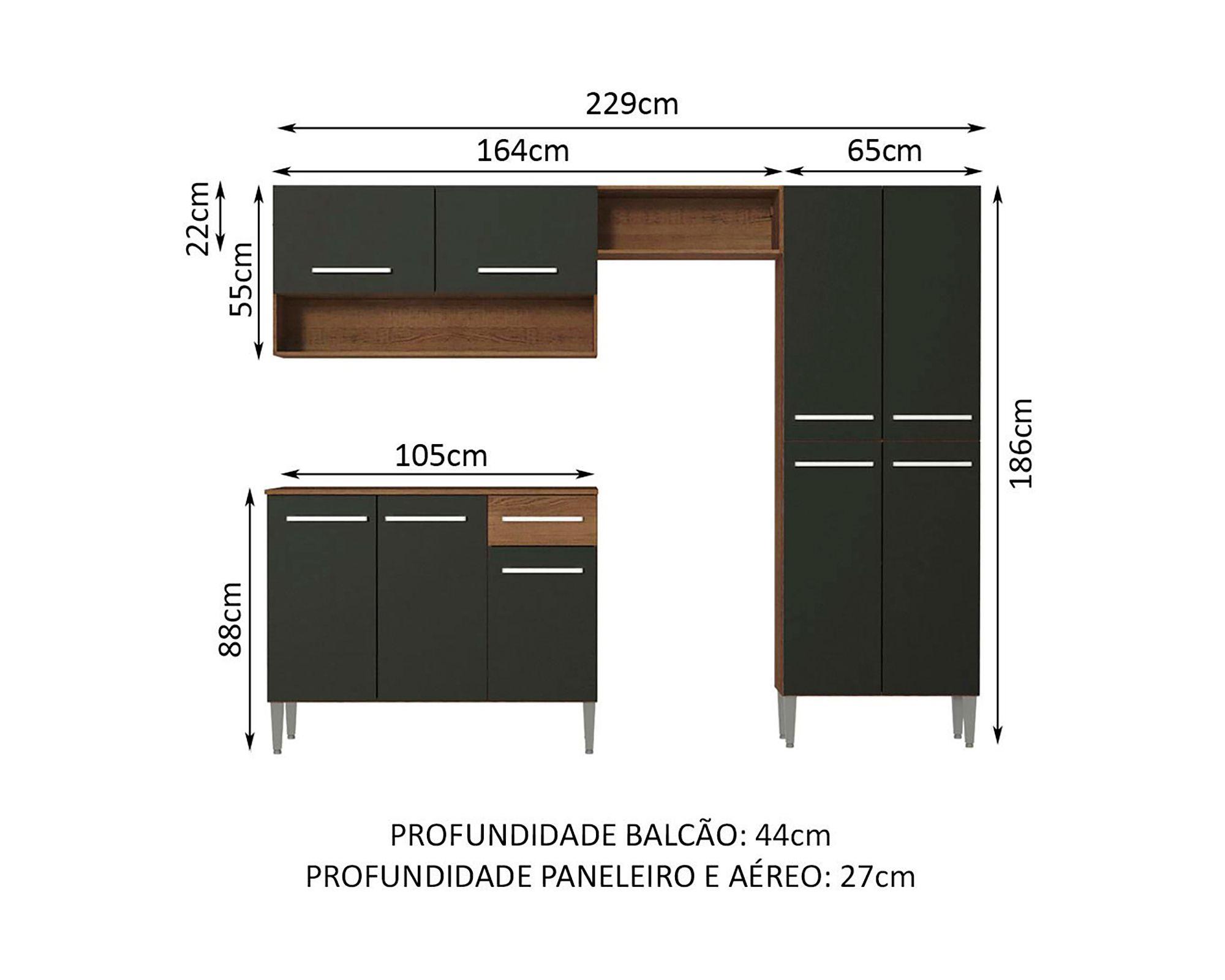 Kit cocina 9 puertas 1 cajón Emilly dark-5