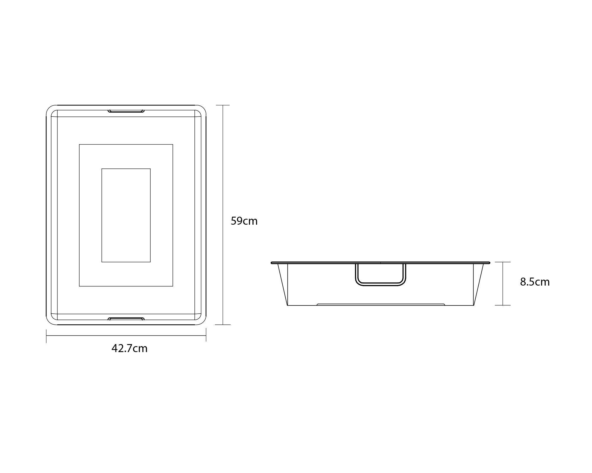 Canasto Malla grafito 8.5x59x42.7 cm-7