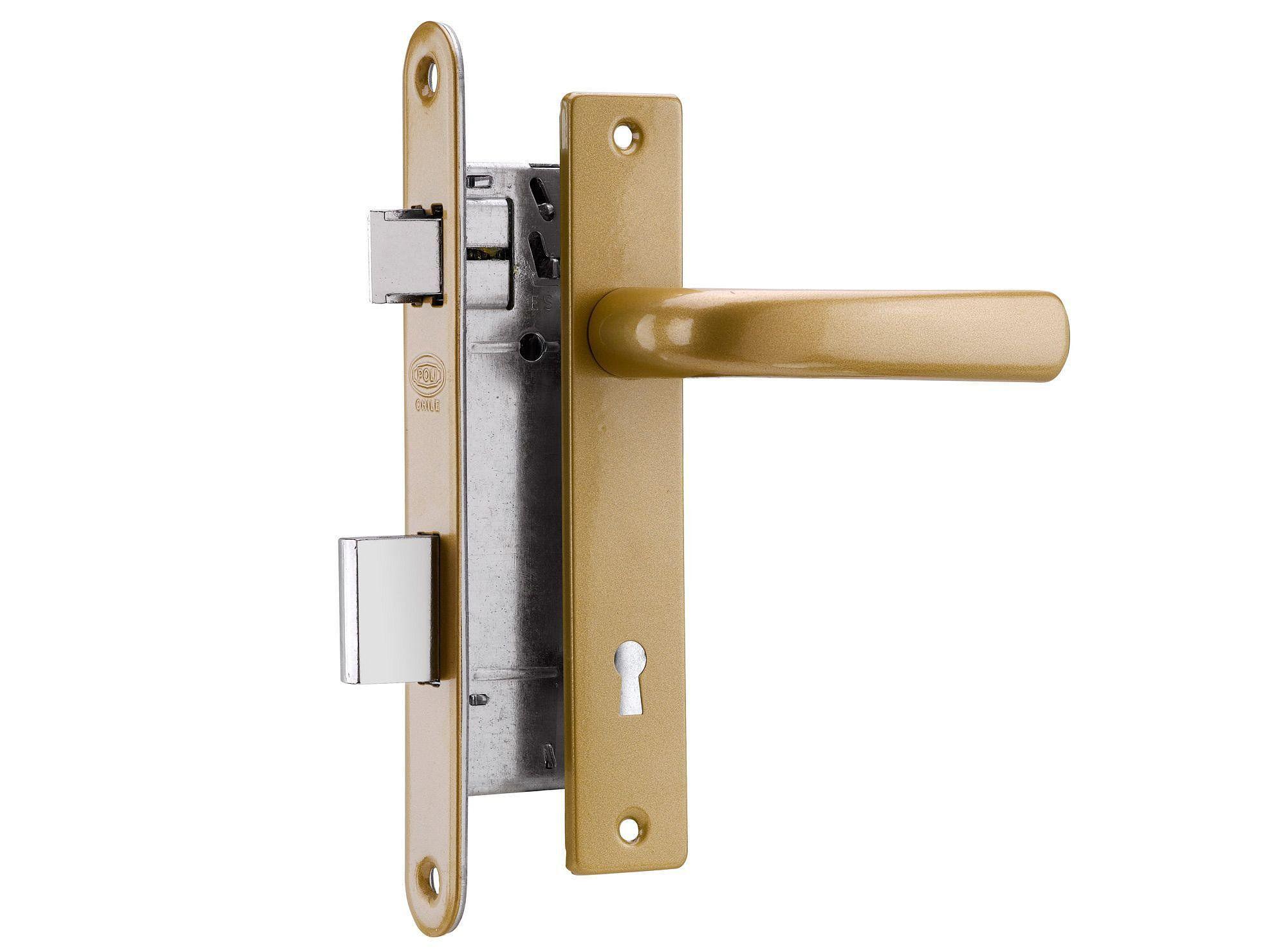 Cerradura embutida manilla oficina plata Clásica B40 Poli-0