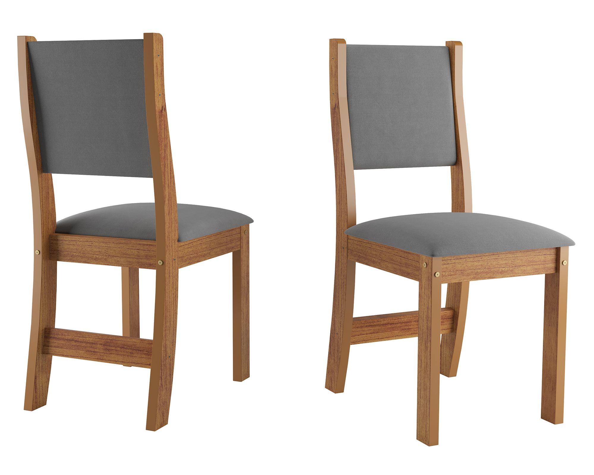 Comedor 2 sillas 2 banquetas Cantobig café claro/gris oscuro-1