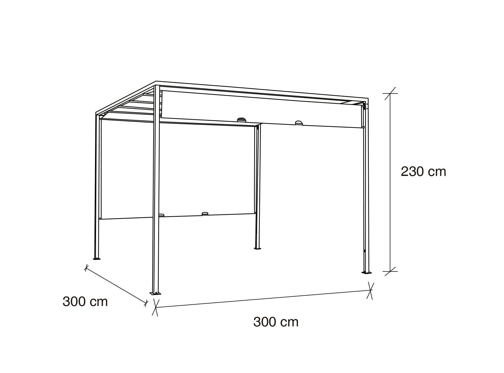Pérgola 3x3x2,3 m Albany crudo Outzen-2