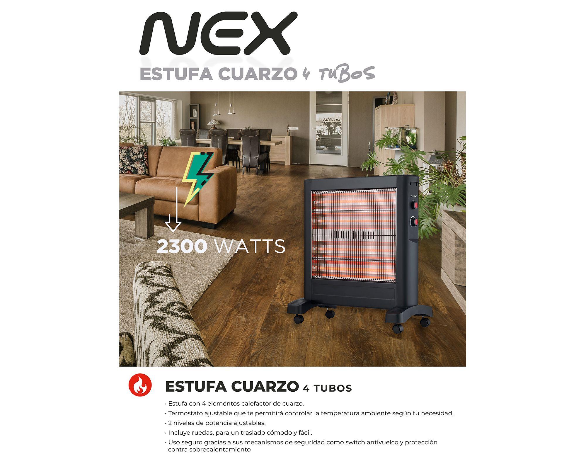 Estufa cuarzo EQ004OI20 2300W negro-4