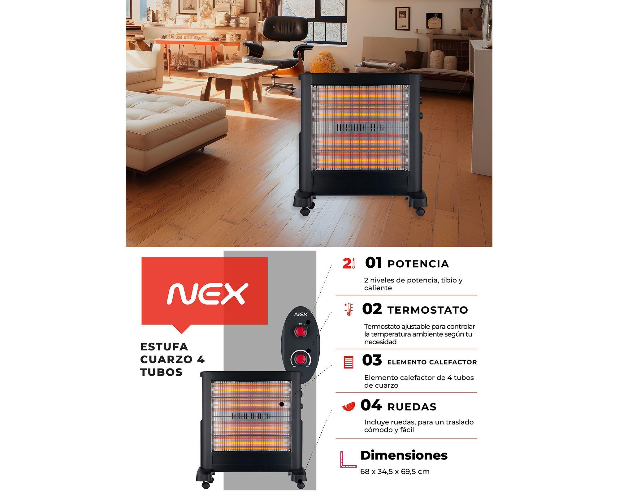 Estufa cuarzo EQ004OI20 2300W negro-5